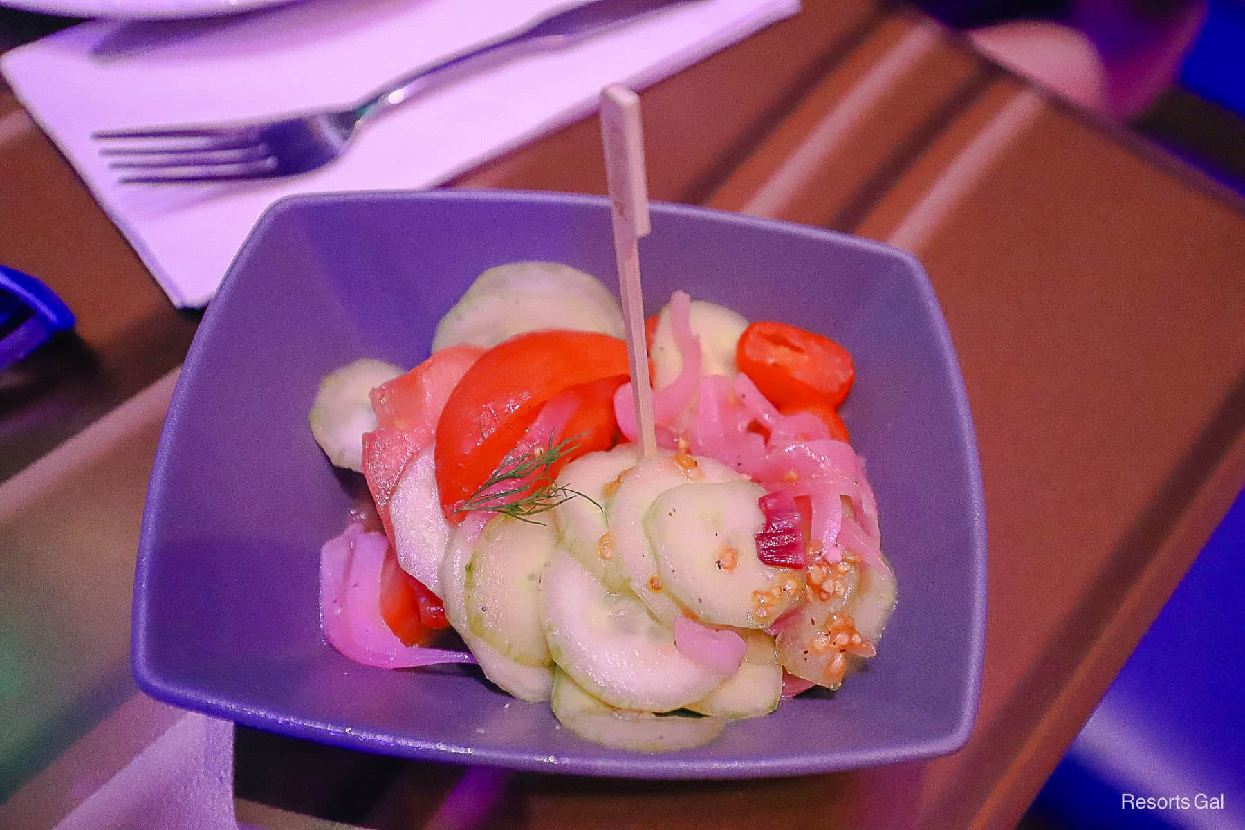 the Rootin' Tootin' Cucumber Tomato Salad at Roundup Rodeo BBQ 