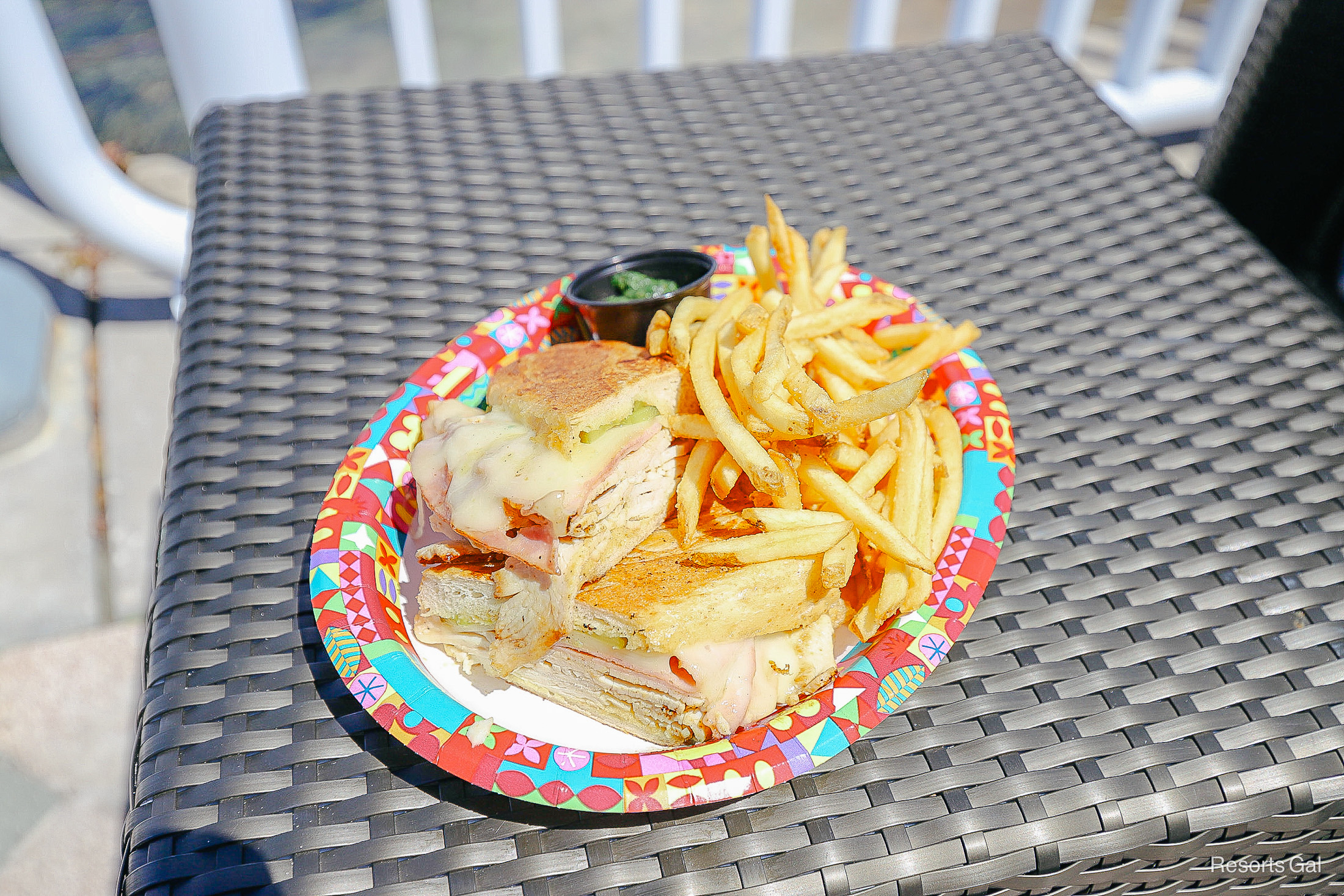 a turkey sandwich with fries on the quick service dining plan at The Sand Bar 