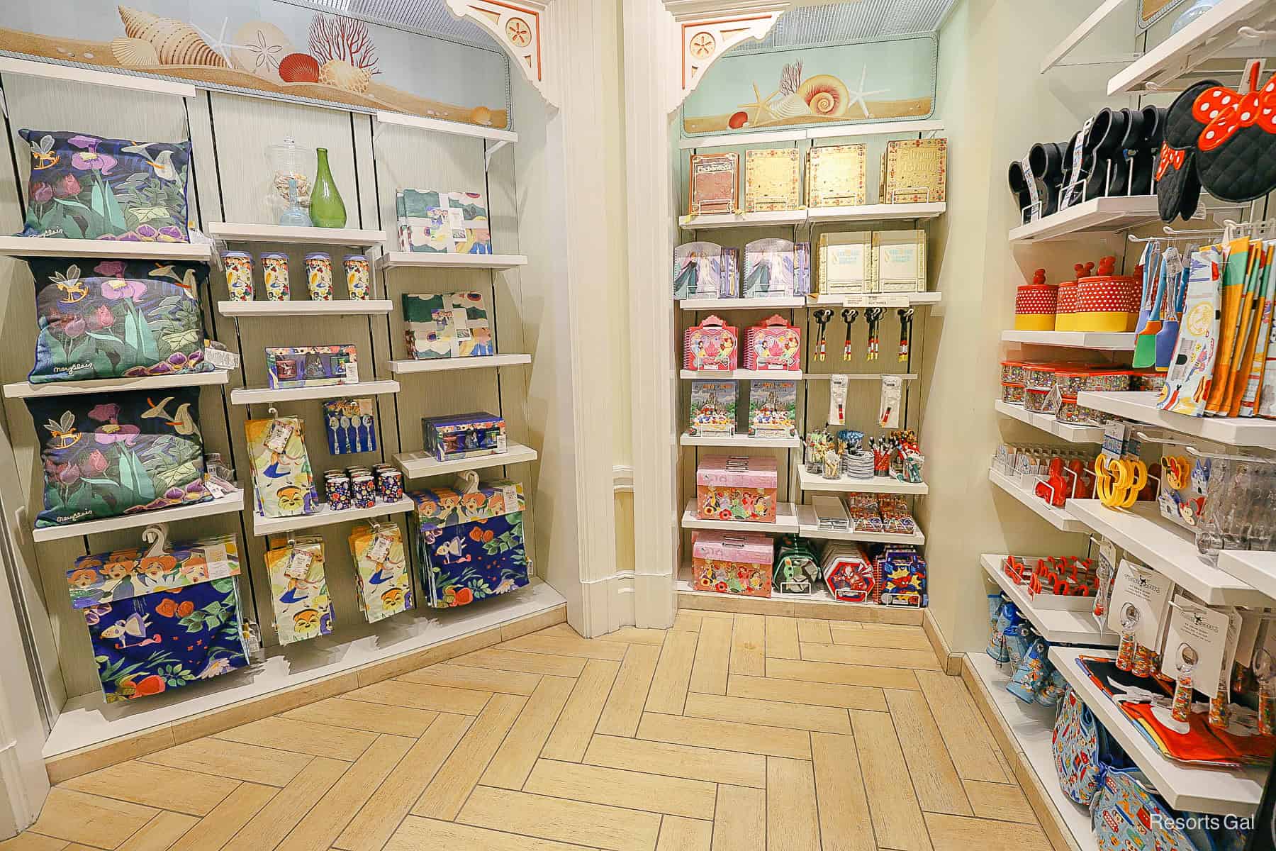 a selection of home items in the Grand Floridian's Gift shop 