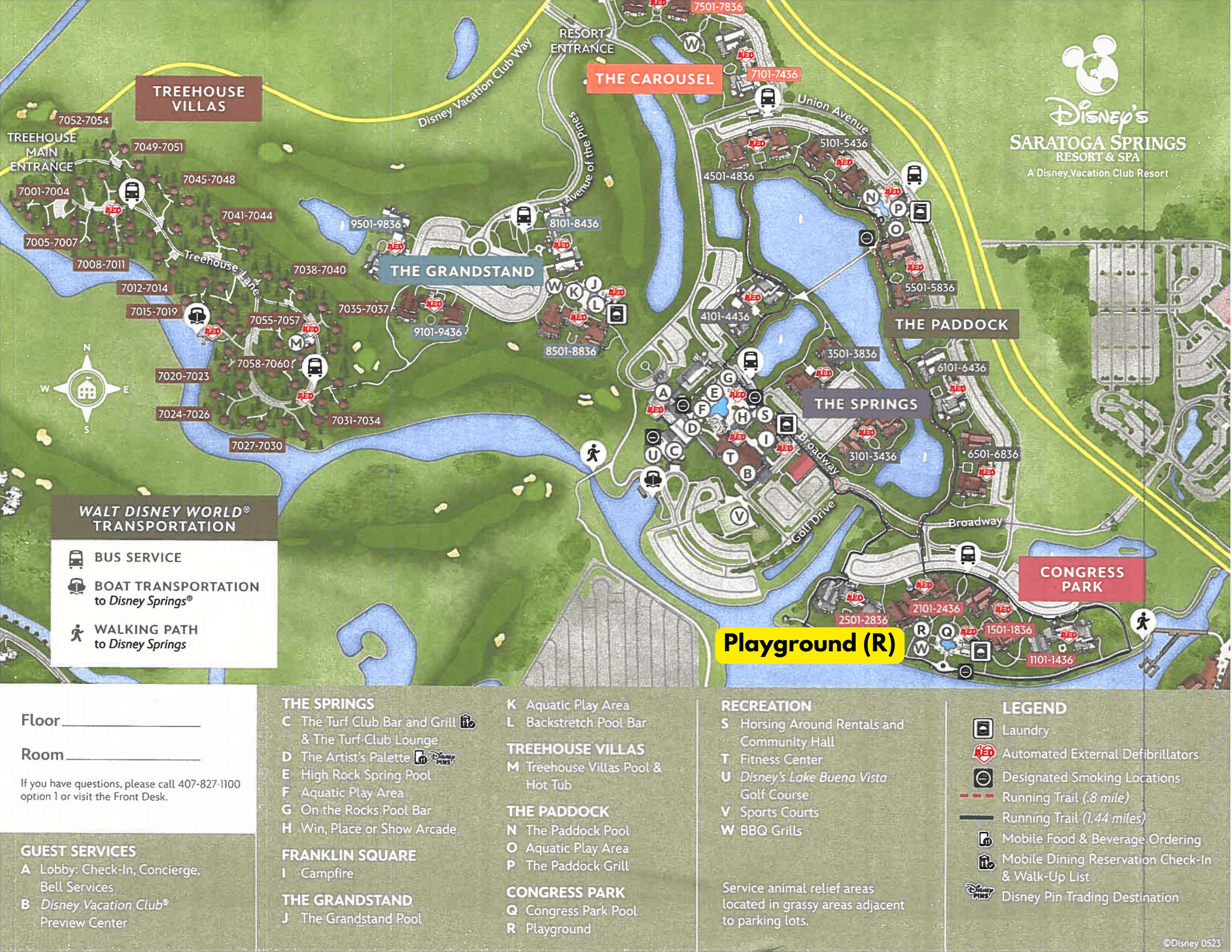 Saratoga Springs Resort playground map 