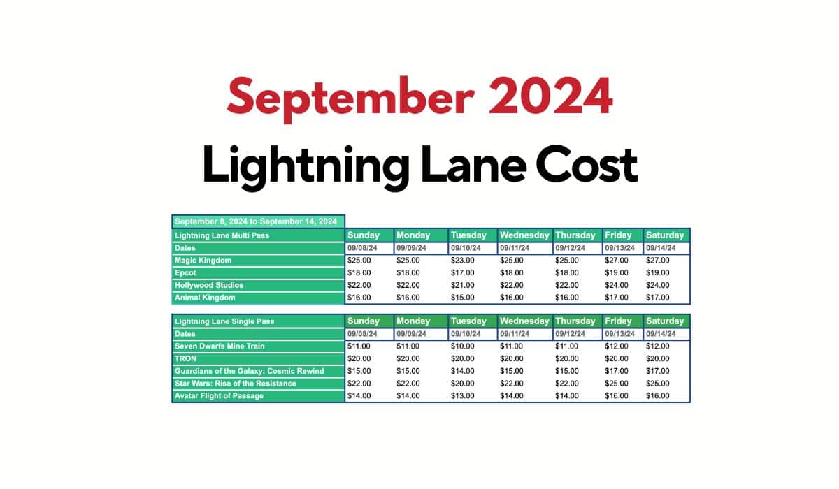 Lightning Lane September 2024 Cost Report