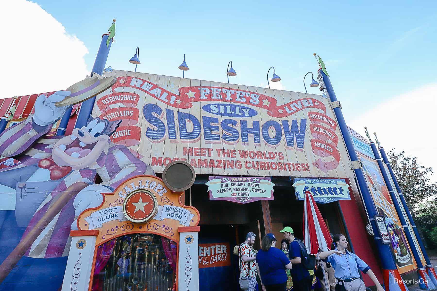 entrance to Pete's Silly Sideshow during Mickey's Not So Scary Halloween Party 