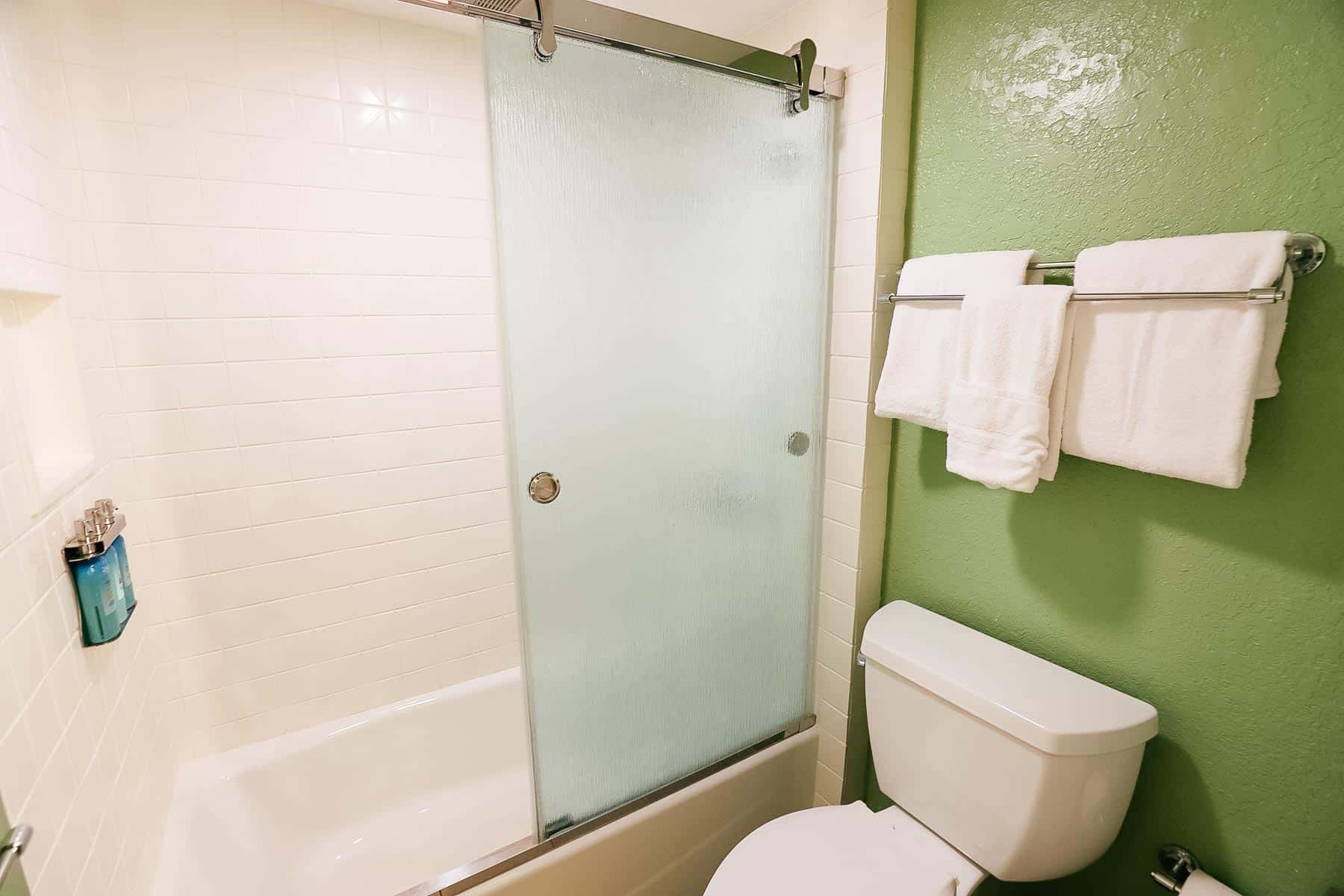 the tub with shower combination at All-Star Music Resort 