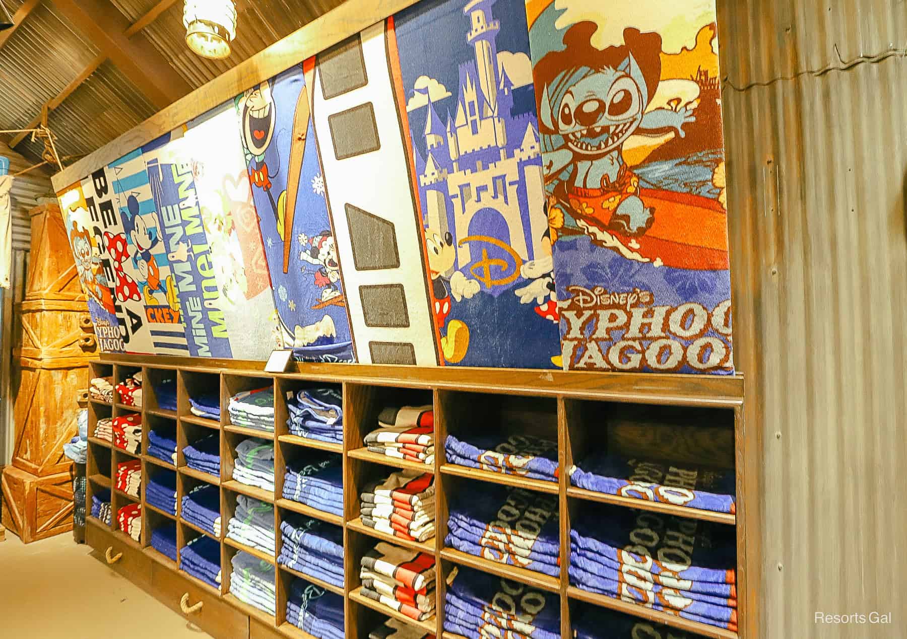 beach towel display at Disney's Typhoon Lagoon 