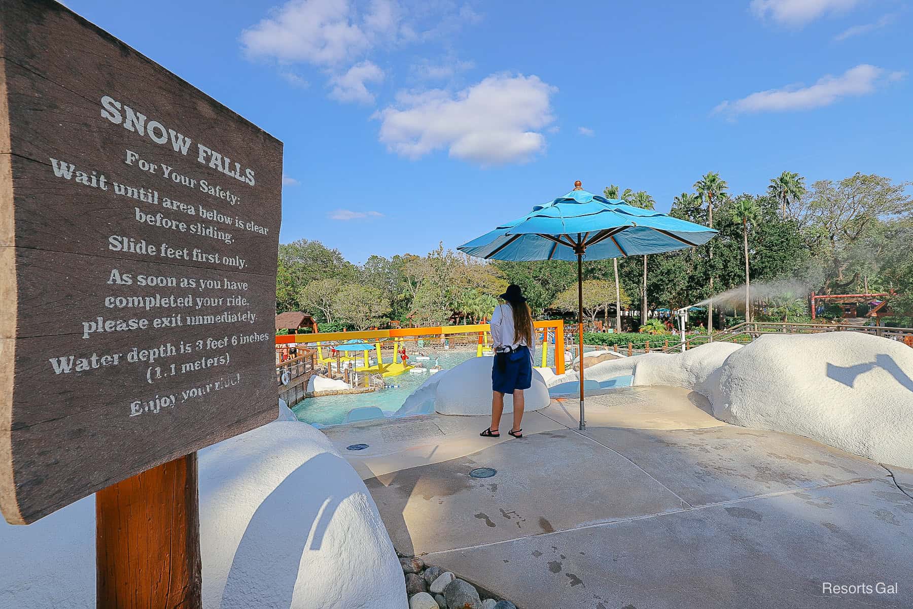 rules for Snow Falls slides at Blizzard Beach's Ski Patrol Training Camp 