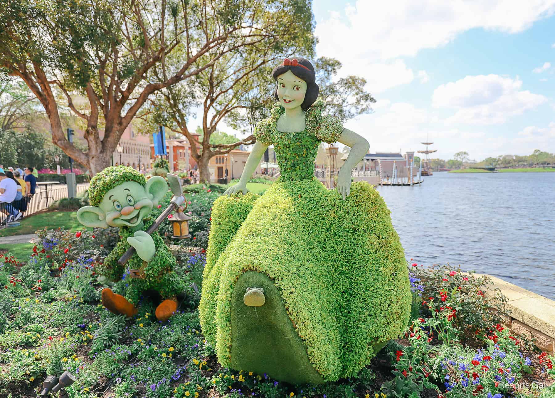 Through the Years: Snow White and the Seven Dwarfs Character Topiaries at Epcot