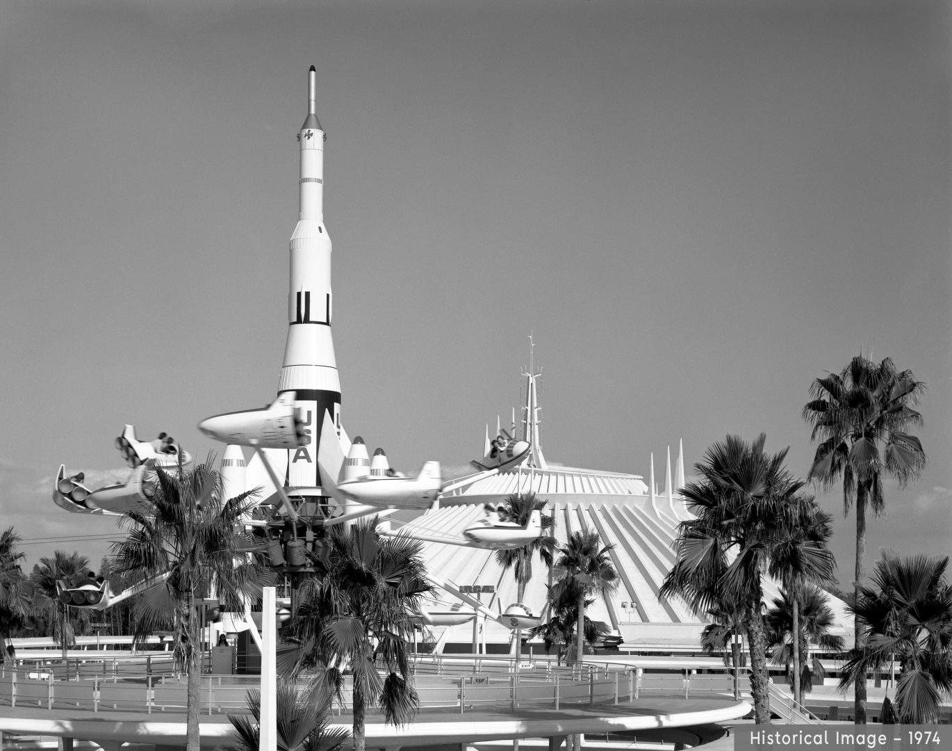 Space Mountain black and white original 1975