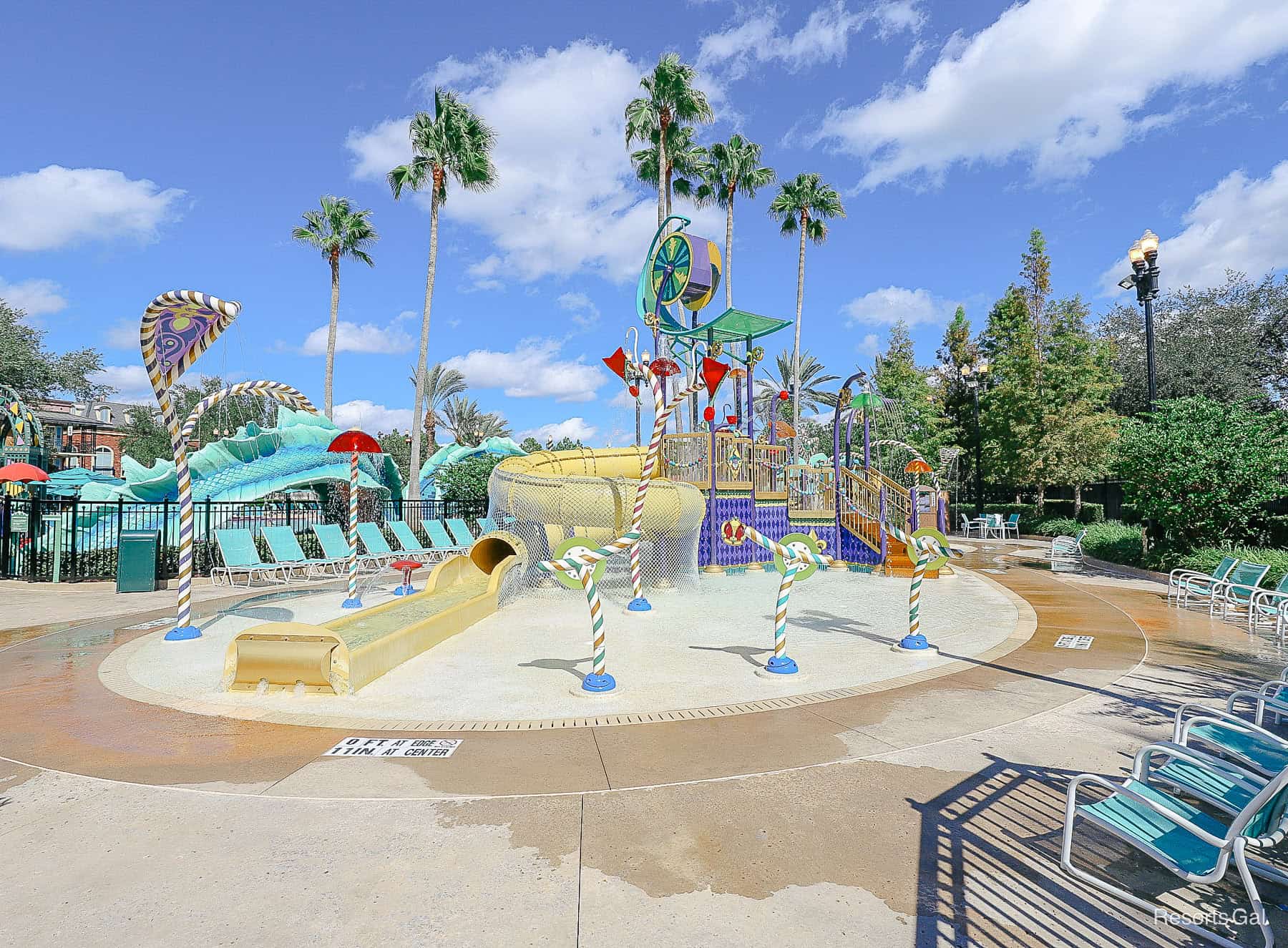 the aquatic play area at Disney's Port Orleans French Quarter 