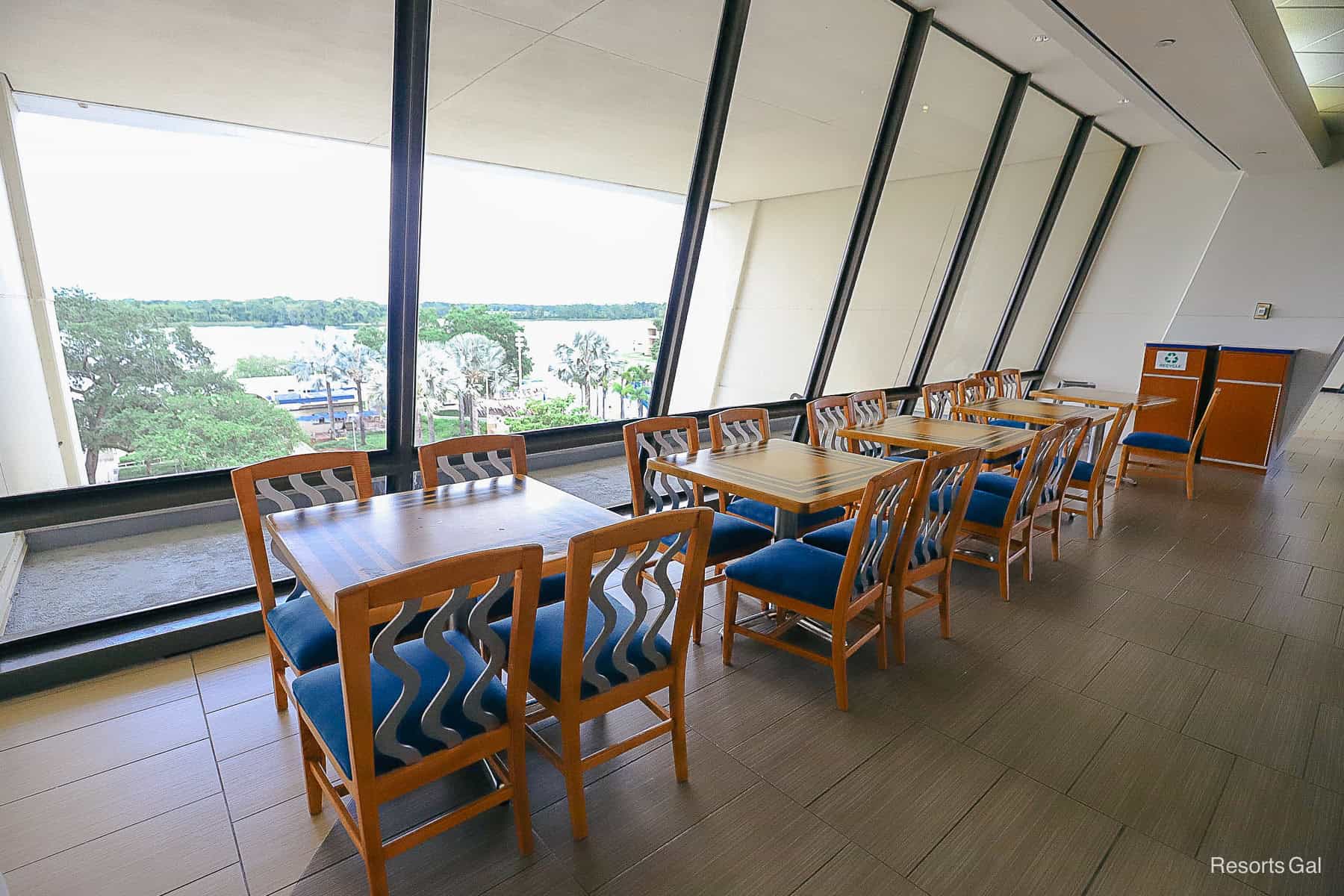 view of Bay Lake from the Grand Concourse at the Contemporary 