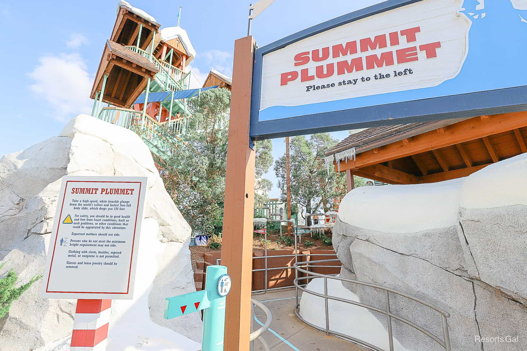 the entrance of Summit Plummet at Blizzard Beach 