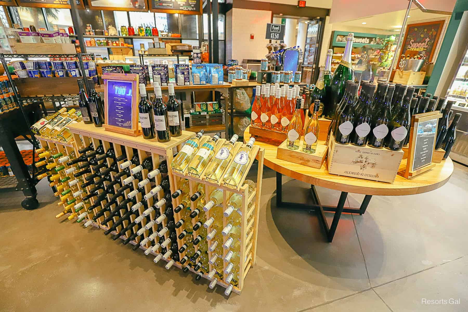 a display with various bottles of wine at Disney's Dolphin Hotel 