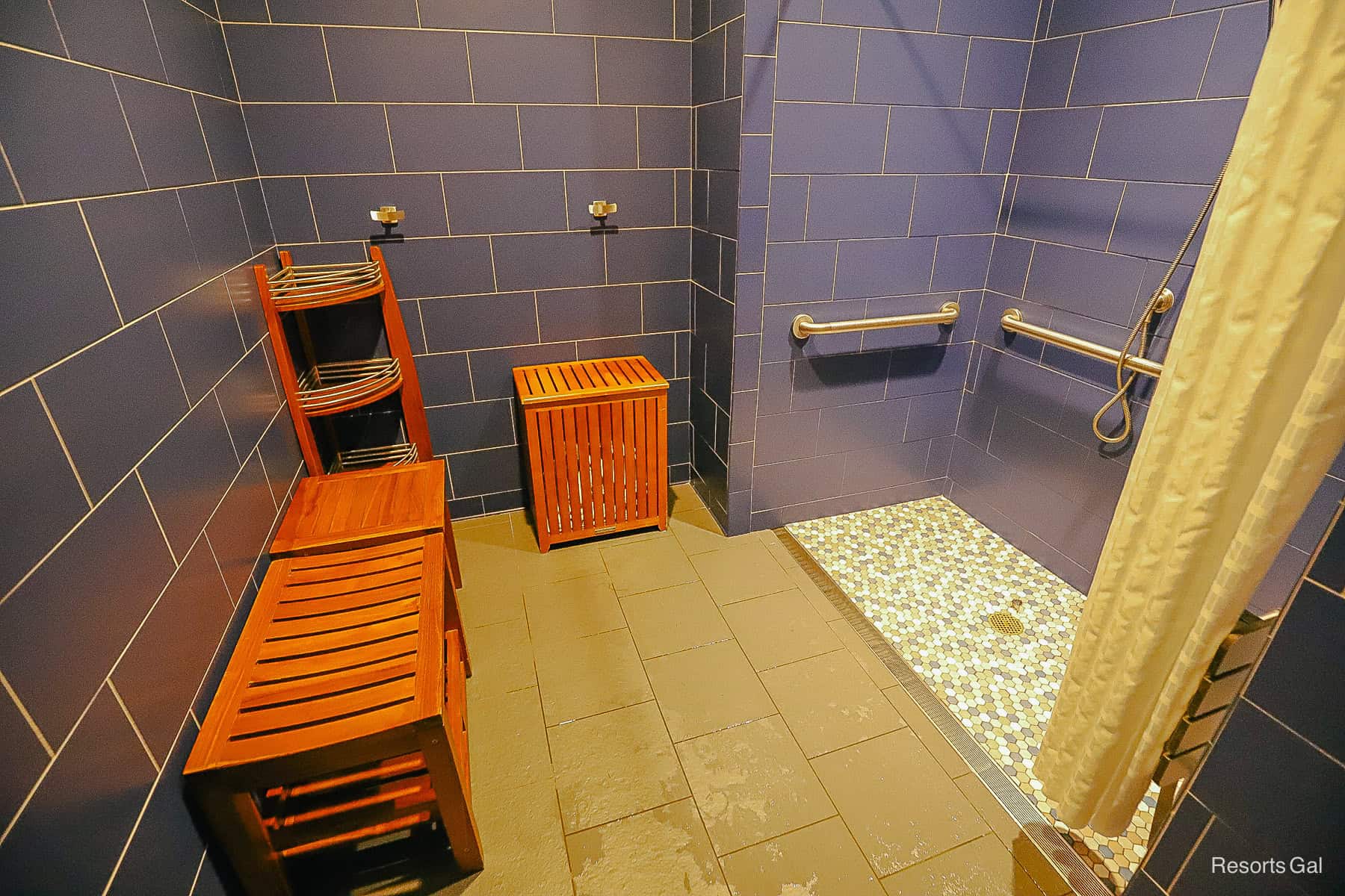 a shower and changing area at the pool at a Disney Resort Hotel 