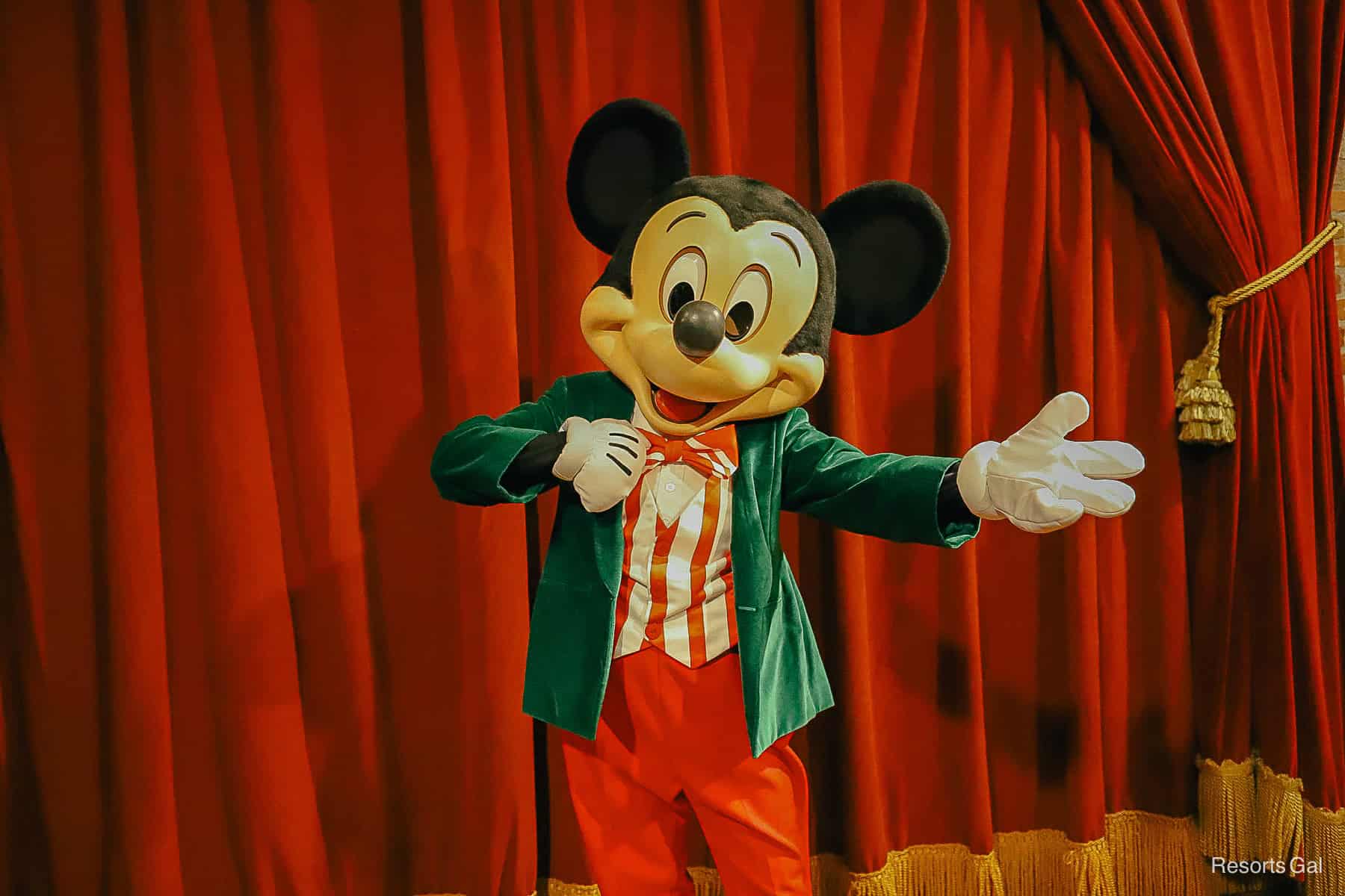 Mickey Mouse in his Christmas Costume at Disney World 