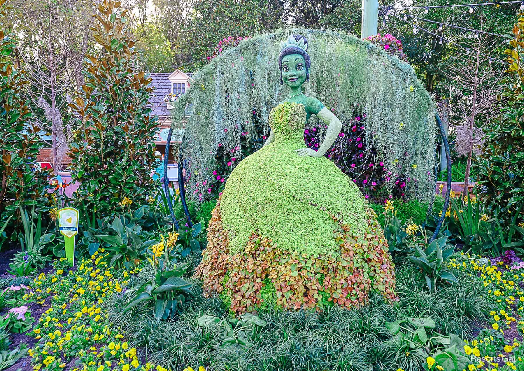 Princess Tiana Topiary Returns to Epcot Flower and Garden Festival in 2024 with Slightly New Look