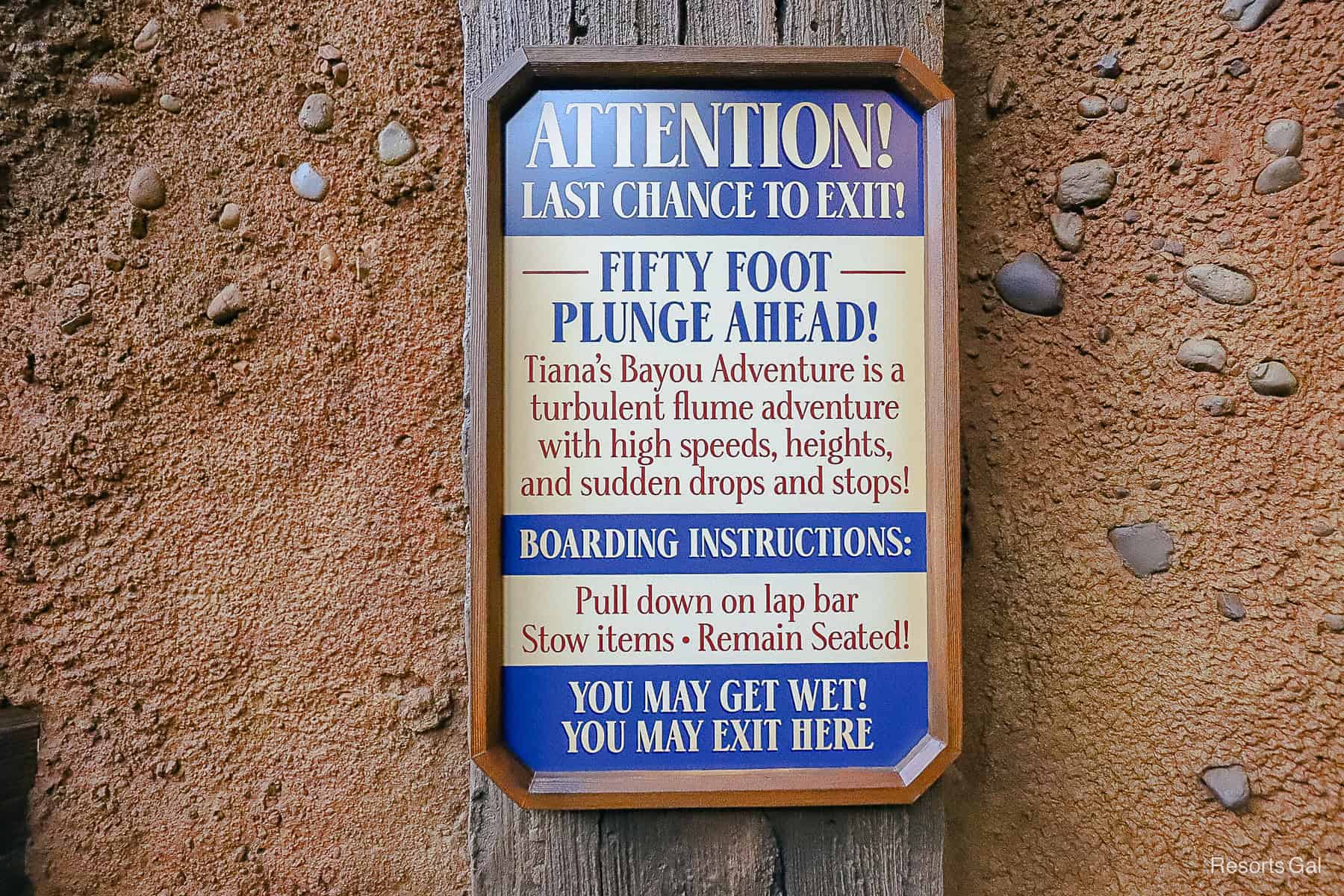 a last chance warning for guests who decide not to ride 