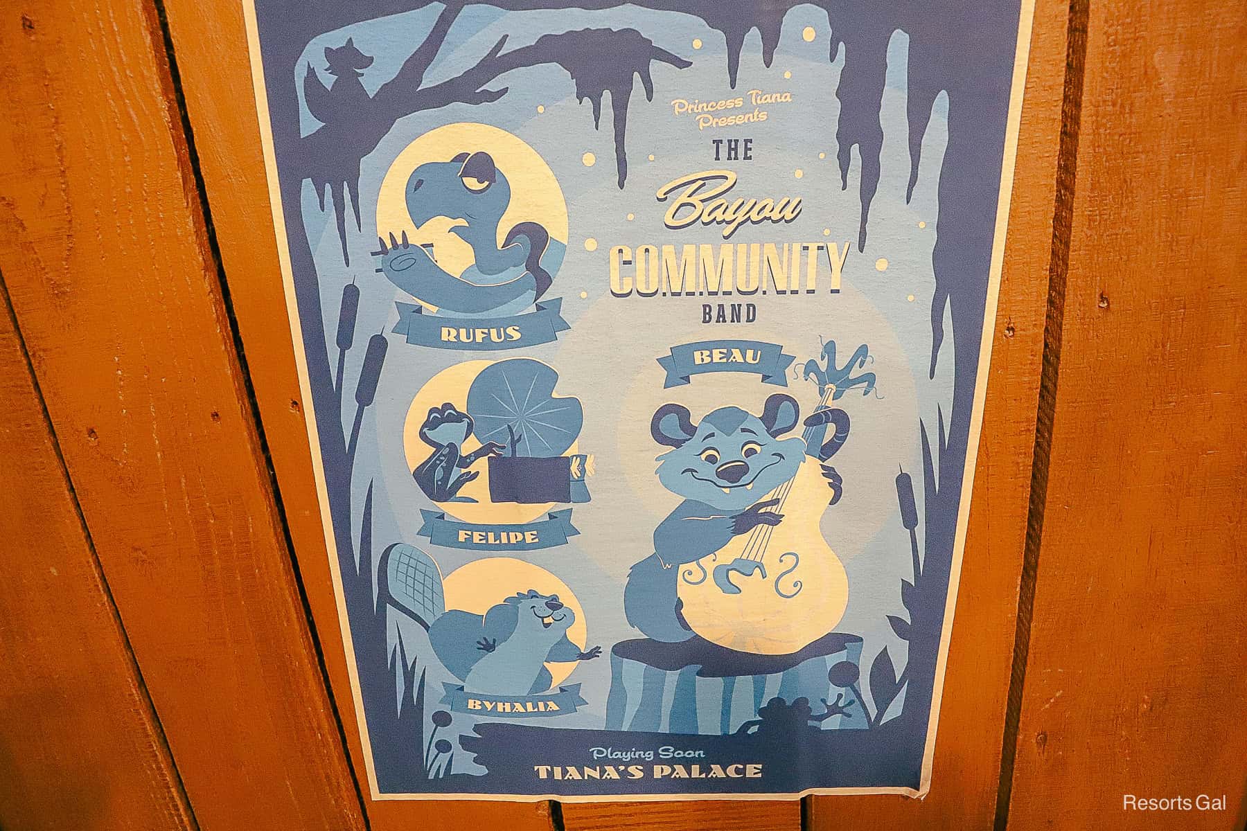 posters with the Bayou Community Band characters 