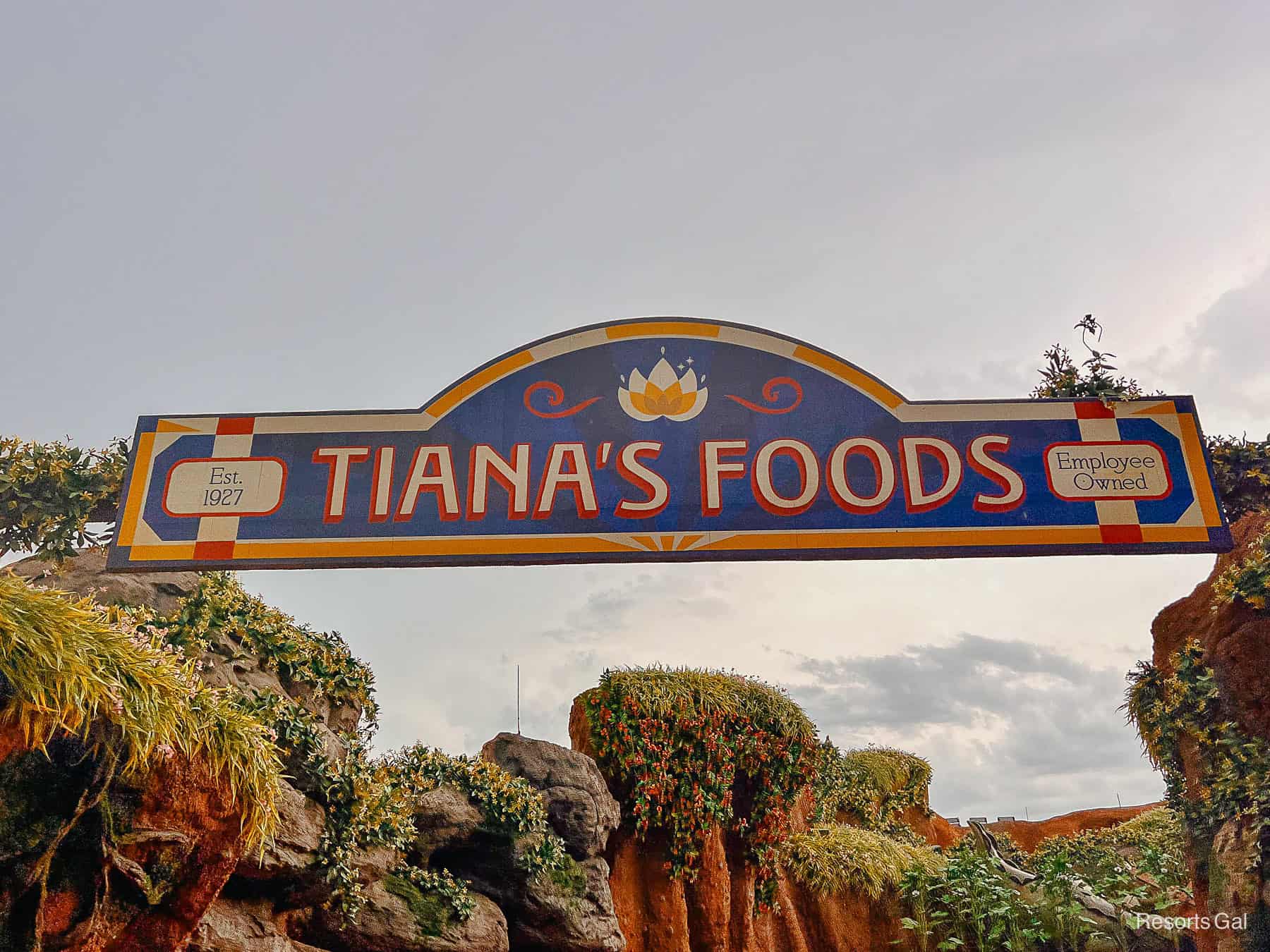 a sign that says Tiana's Foods employee owned 