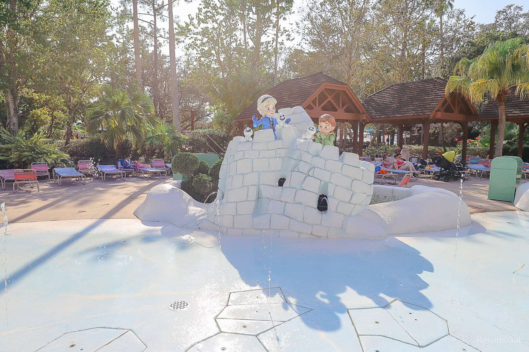 an aquatic play area with Anna and Elsa at Blizzard Beach's Tike's Peak 