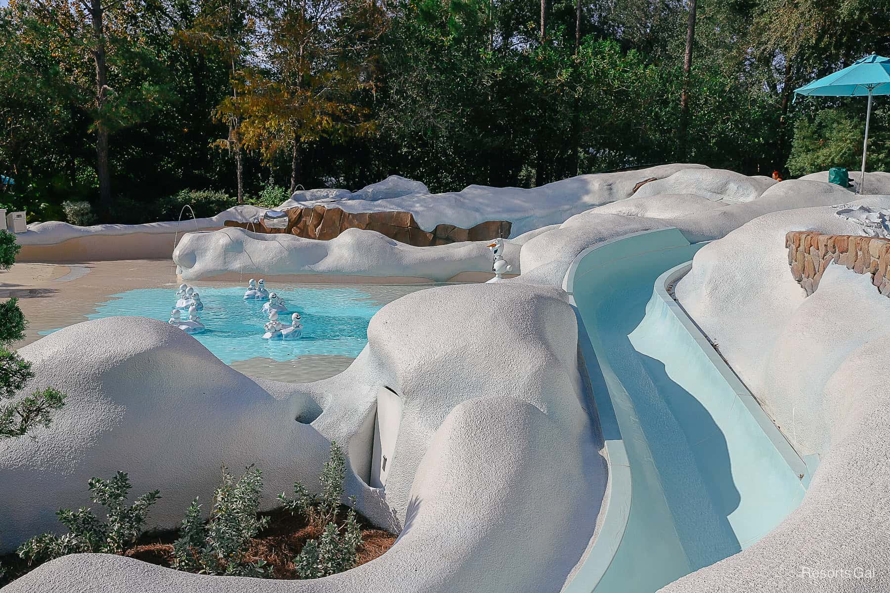 the slope of the inner tube ride for children at Blizzard Beach 