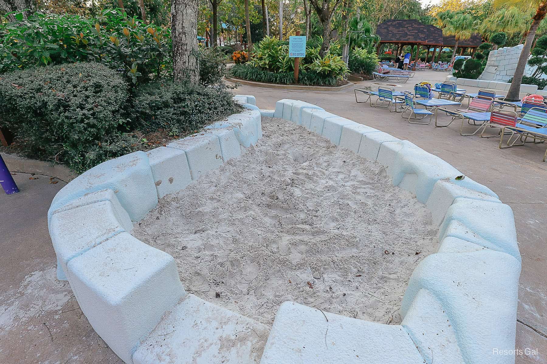 a sand box at Blizzard Beach 