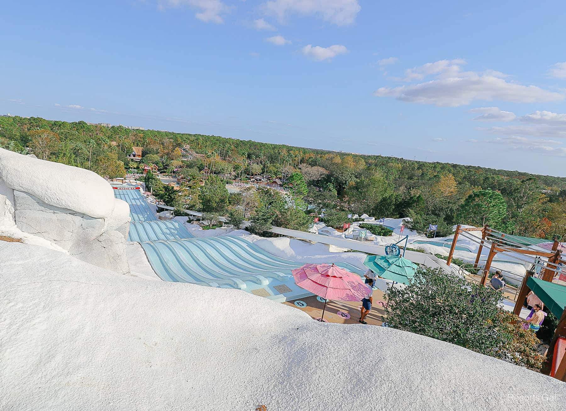 A view of the Toboggan Racers from a higher view point on Mount Gushmore 