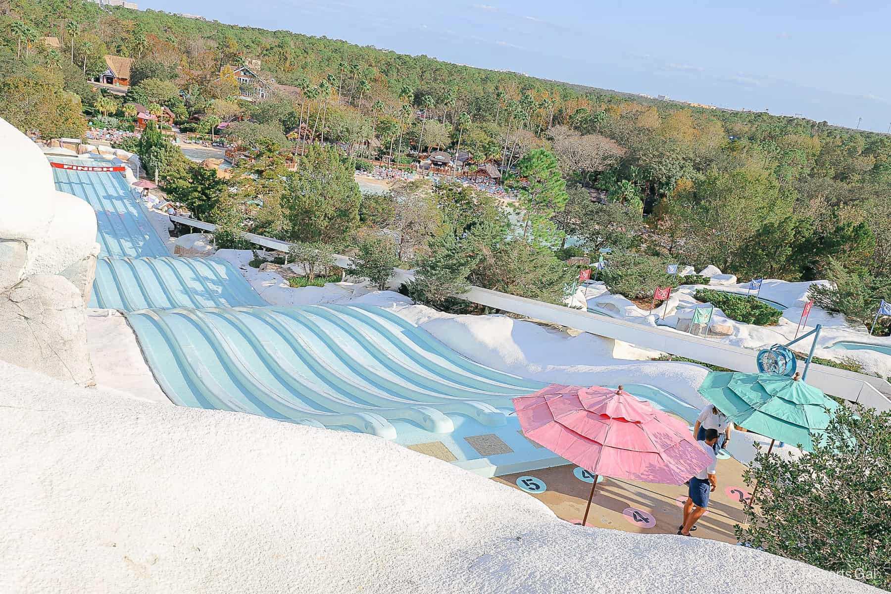 a view of the slide from above 