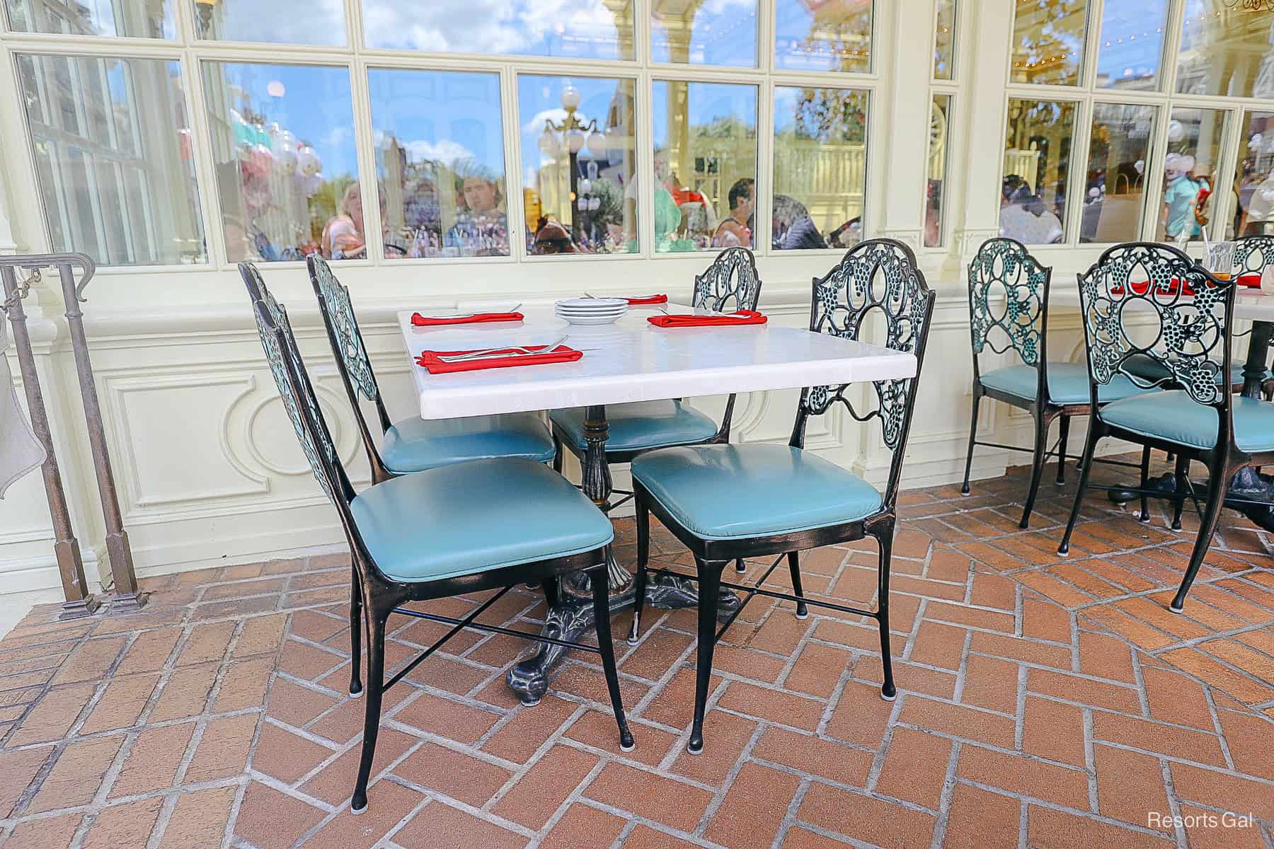 an outdoor table and chairs at Tony's Town Square Restaurant 