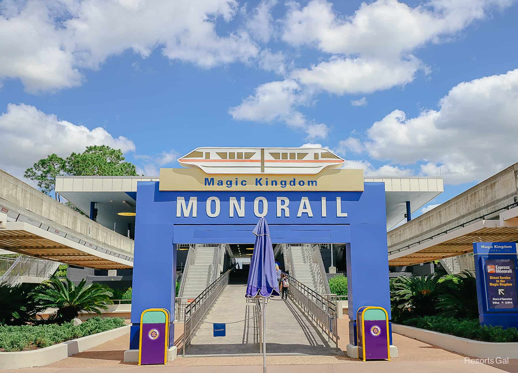 the entrance to the Magic Kingdom Monorail at the TTC 