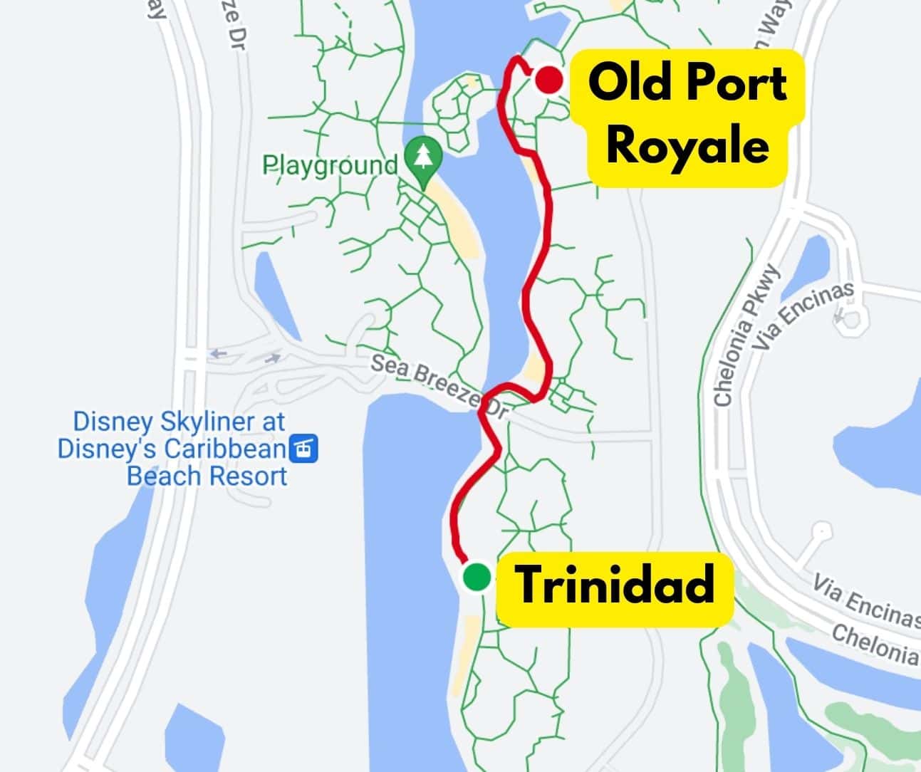 walking distance from Trinidad to Old Port Royale 
