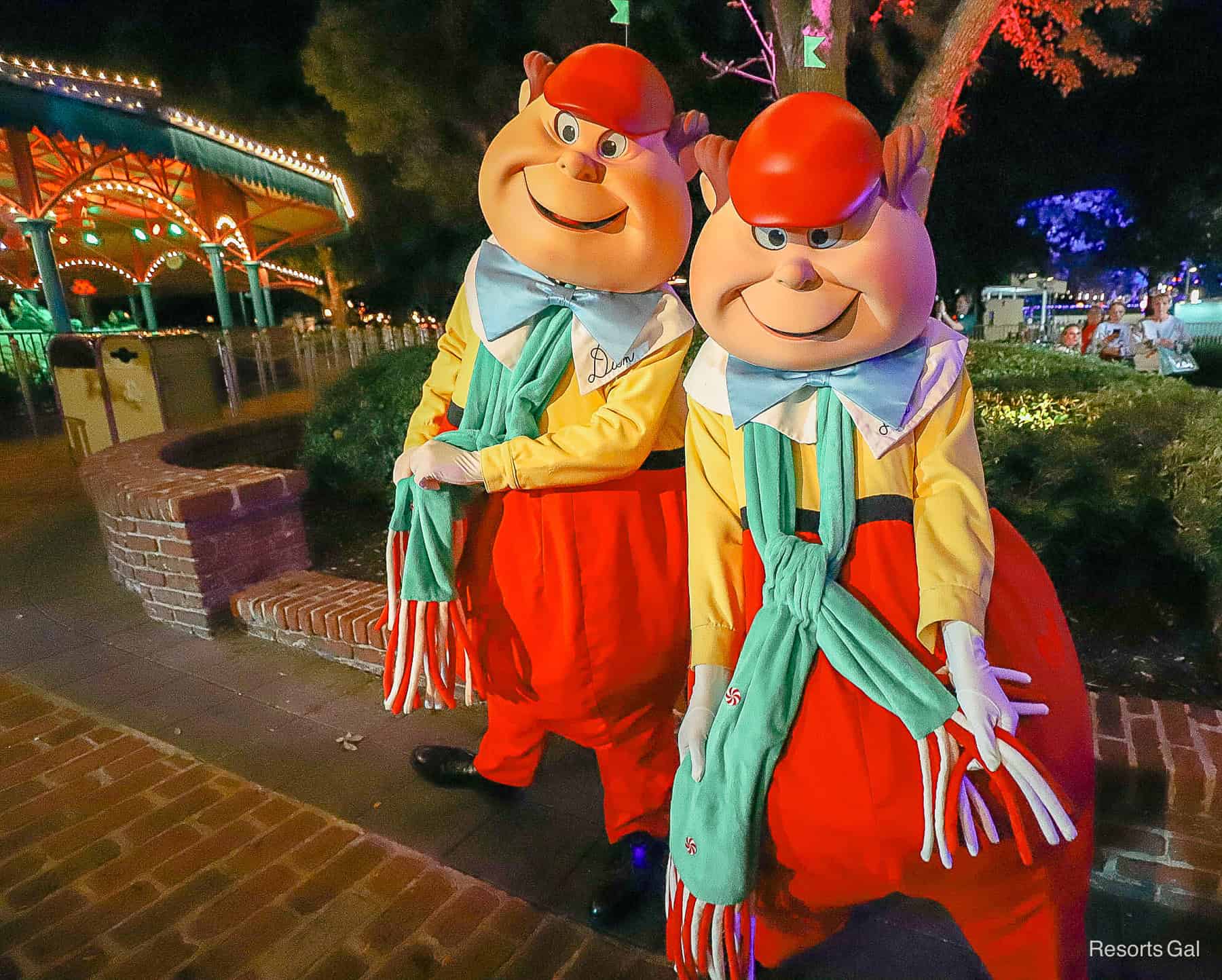 Tweedledee and Tweedledum at Mickey's Christmas Party meet-and-greet