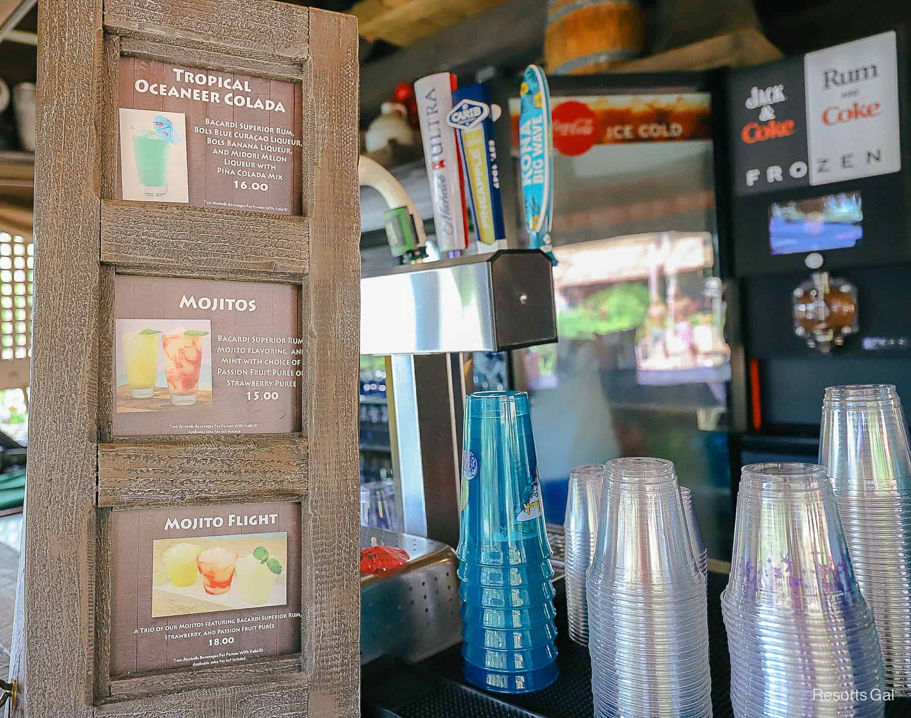 specialty cocktails at High n' Dry at Typhoon Lagoon 