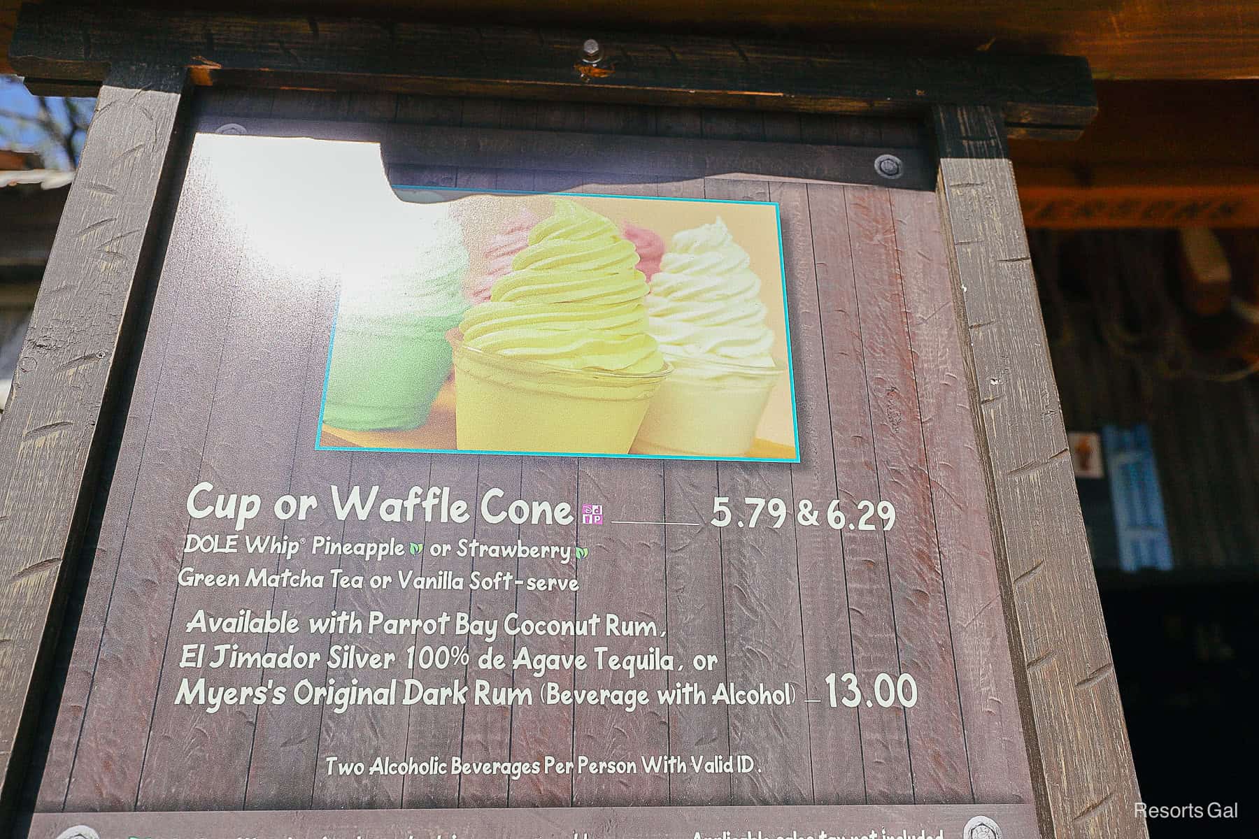 Dole Whip Menu and Flavors at Typhoon Lagoon 