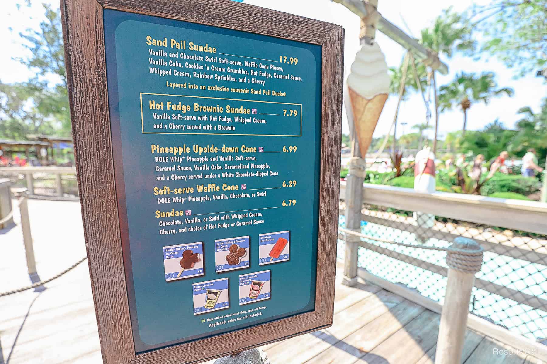 the Happy Landings Menu at Typhoon Lagoon 