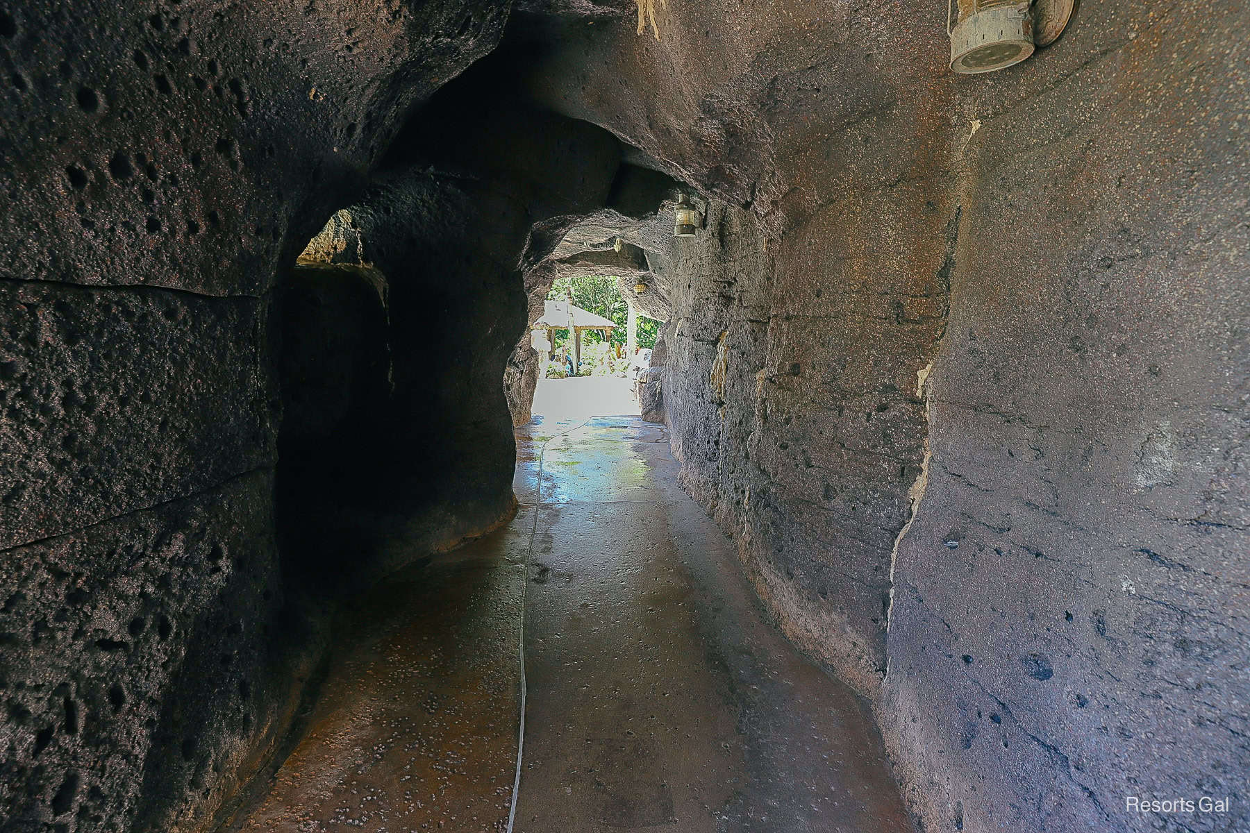 a cave runs behind the Ketchakiddee Creek pool area 