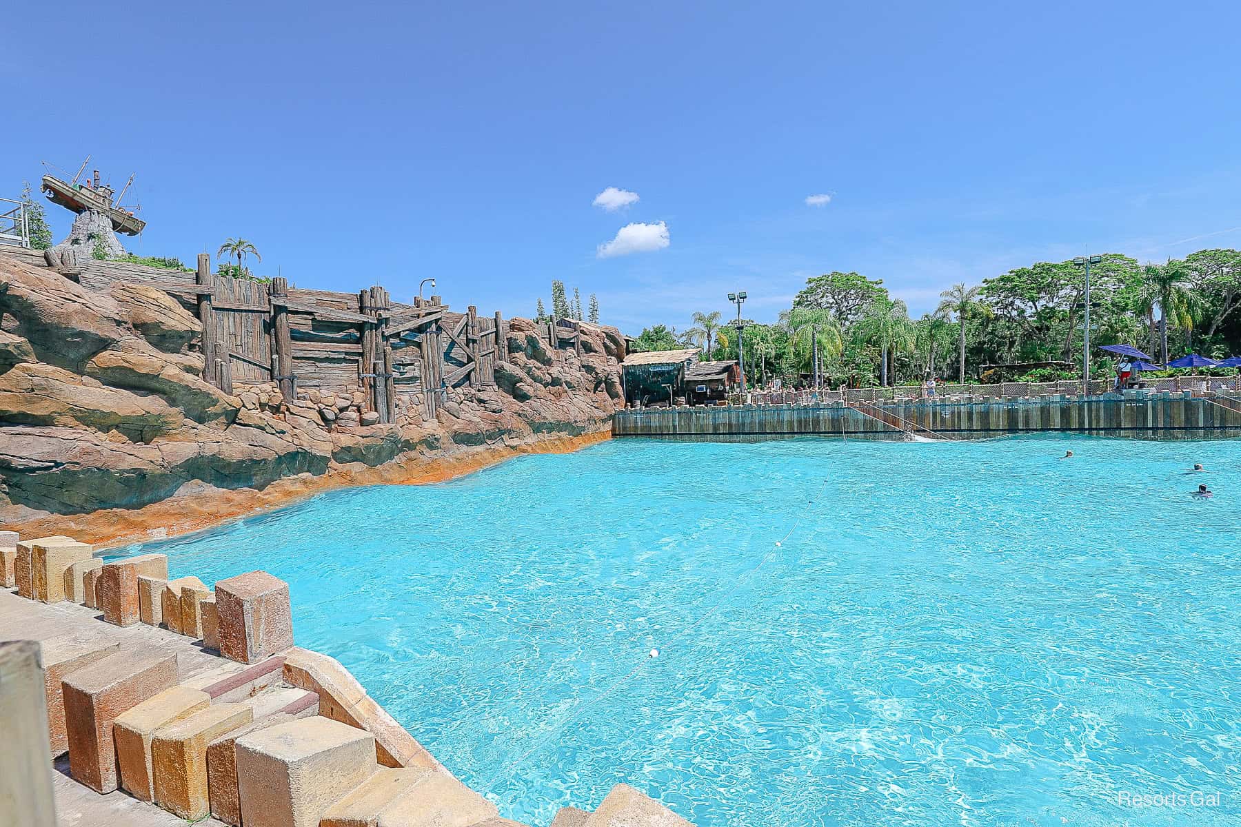 a closeup view of the wave pool at Disney's Typhoon Lagoon 