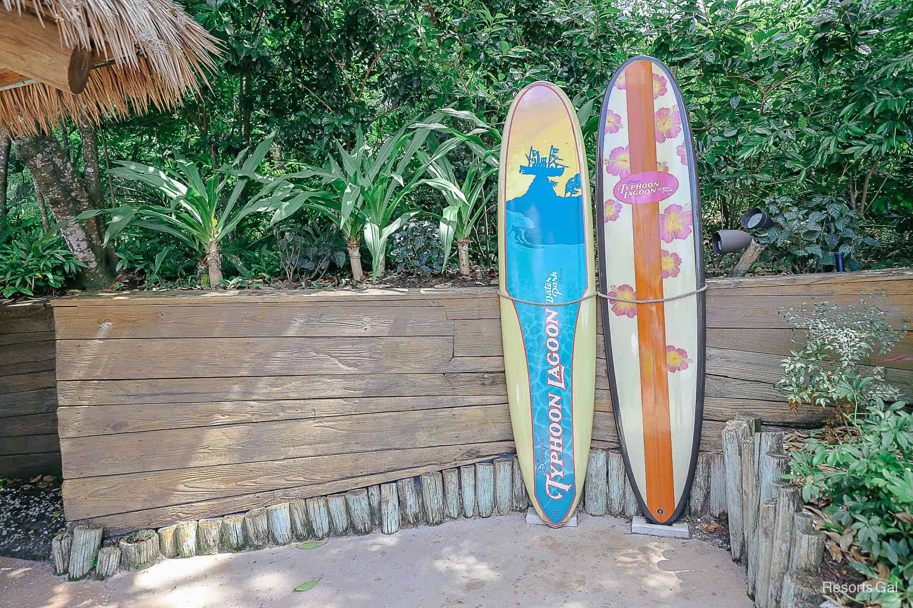 two surfboards for a photo opportunity at Typhoon Lagoon 