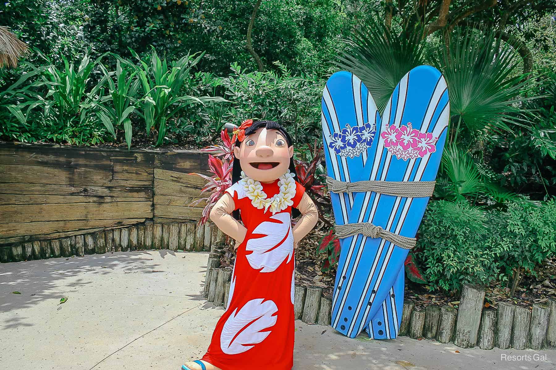 Lilo poses at Disney's Typhoon Lagoon 