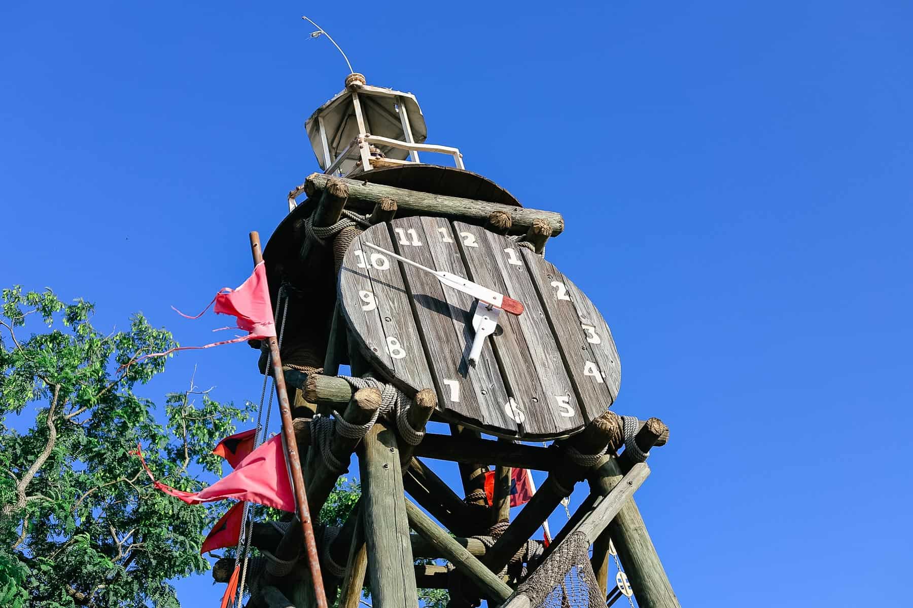 the clock on the stand over the board room at Typhoon Lagoon