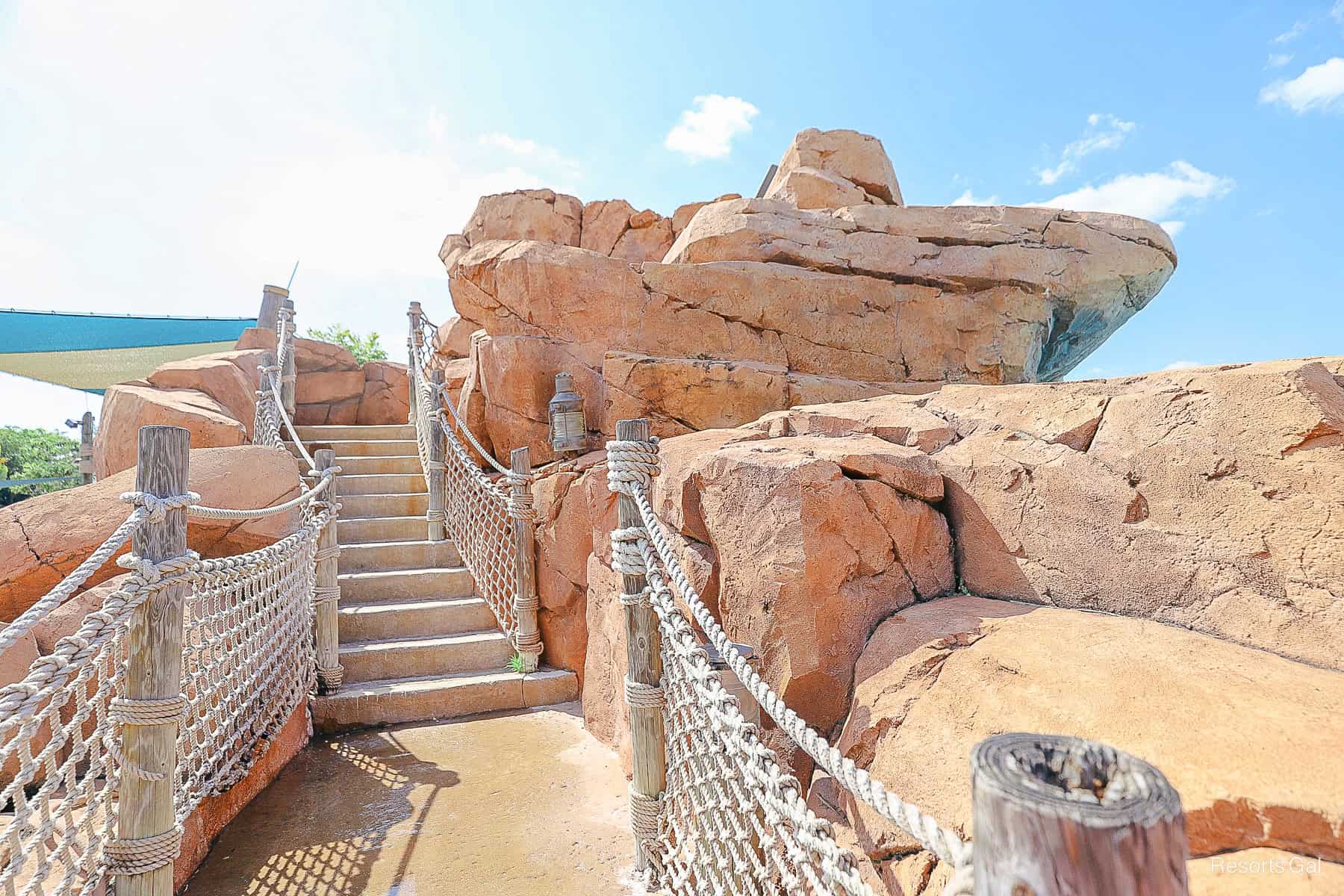 steps leading to the Mountain Trail 