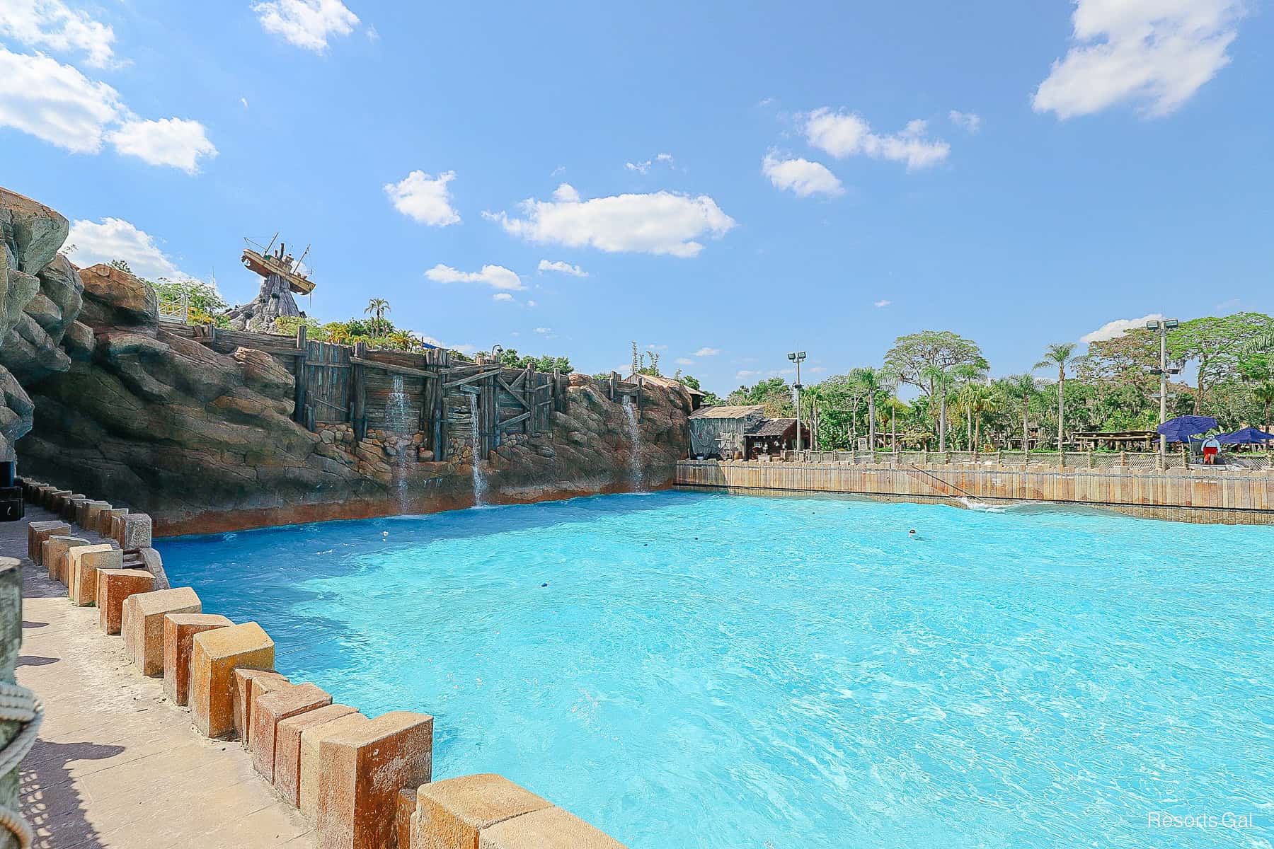 the decks on the side of the Typhoon Lagoon Pool 