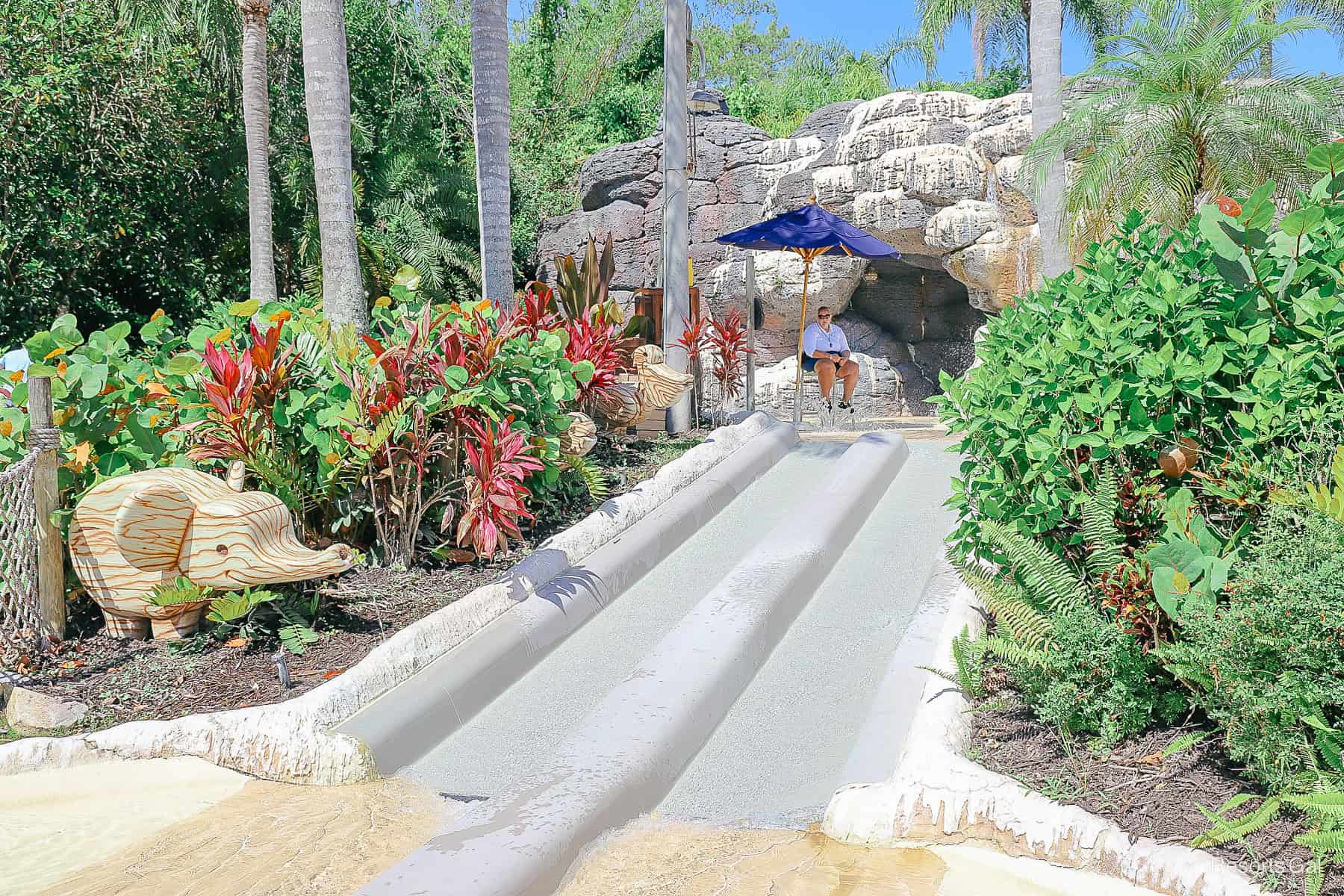 the bottom looking up to the small body slides at Ketchakiddee Creek 