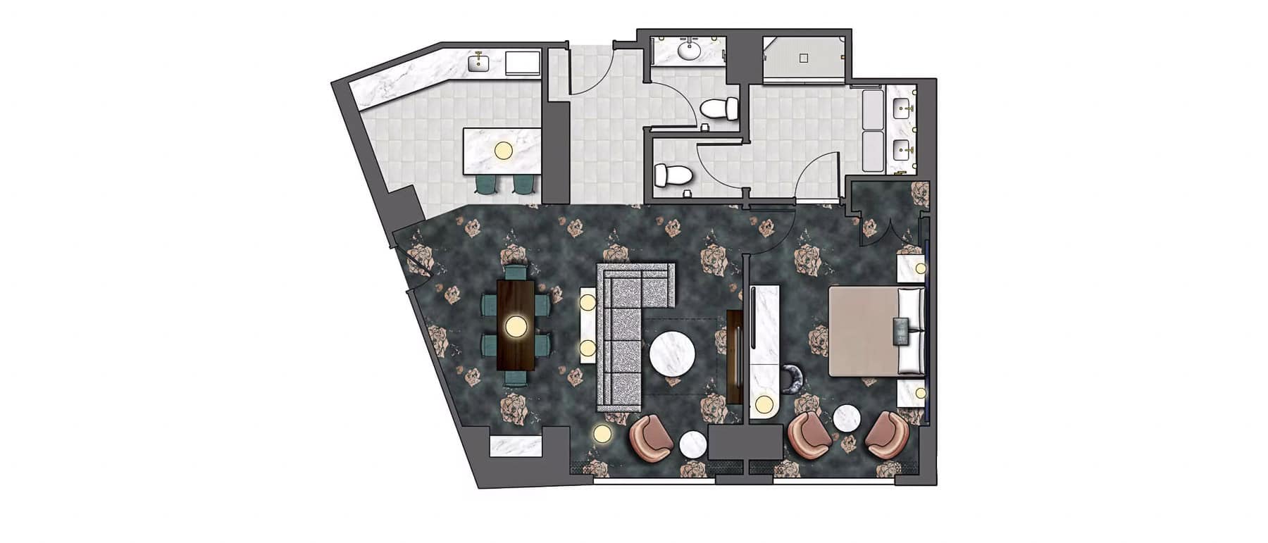 Floor Plan of a Celestial Suite at Universal Orlando Resort 