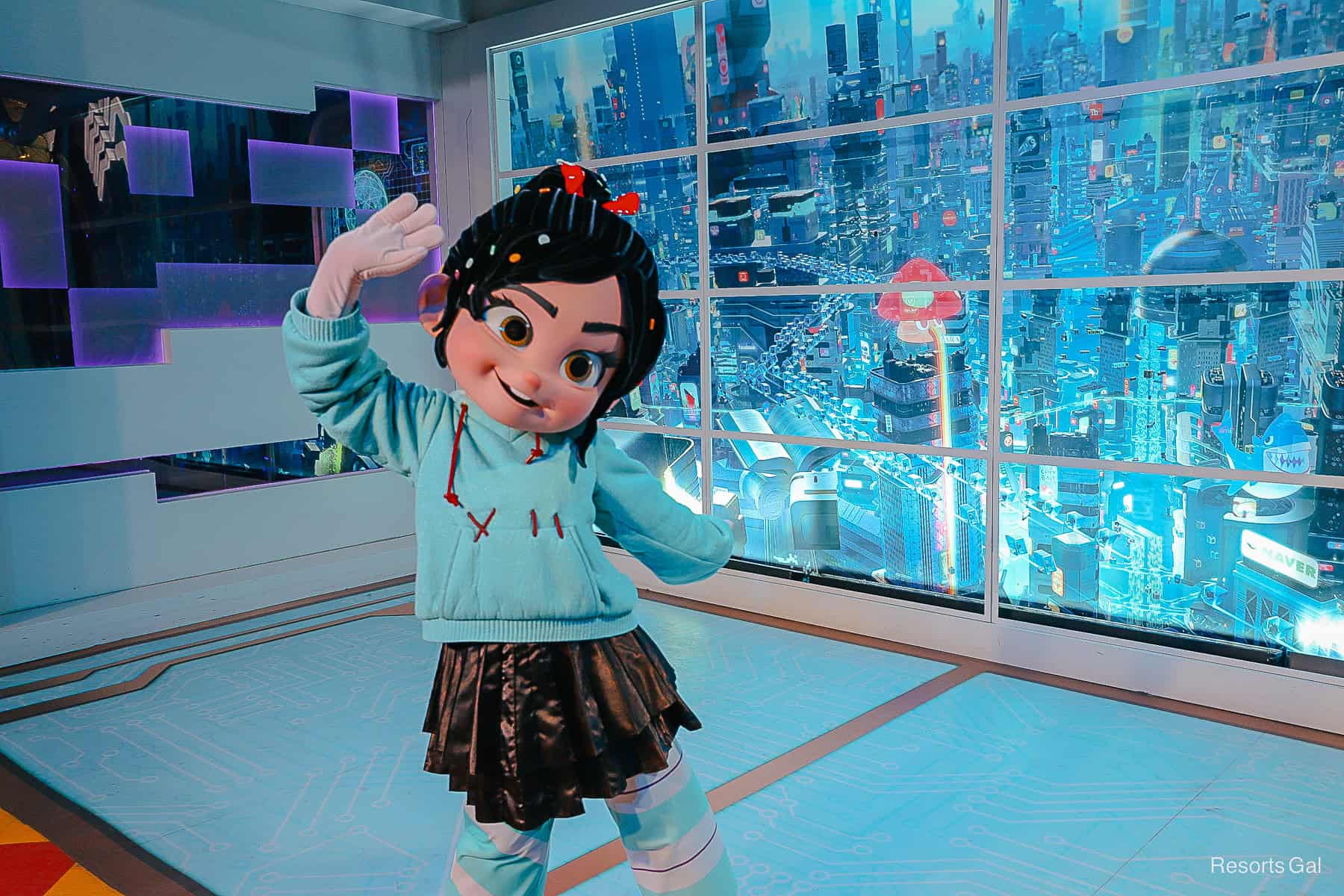 Vanellope with a cheerful wave 