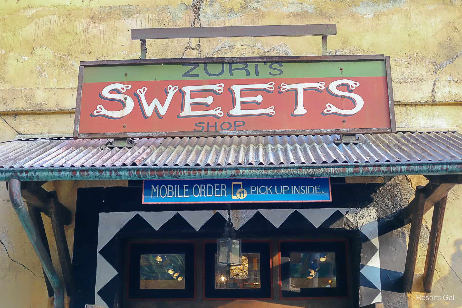 Zuri's Sweets shops sign where they sell fudge at Animal Kingdom 