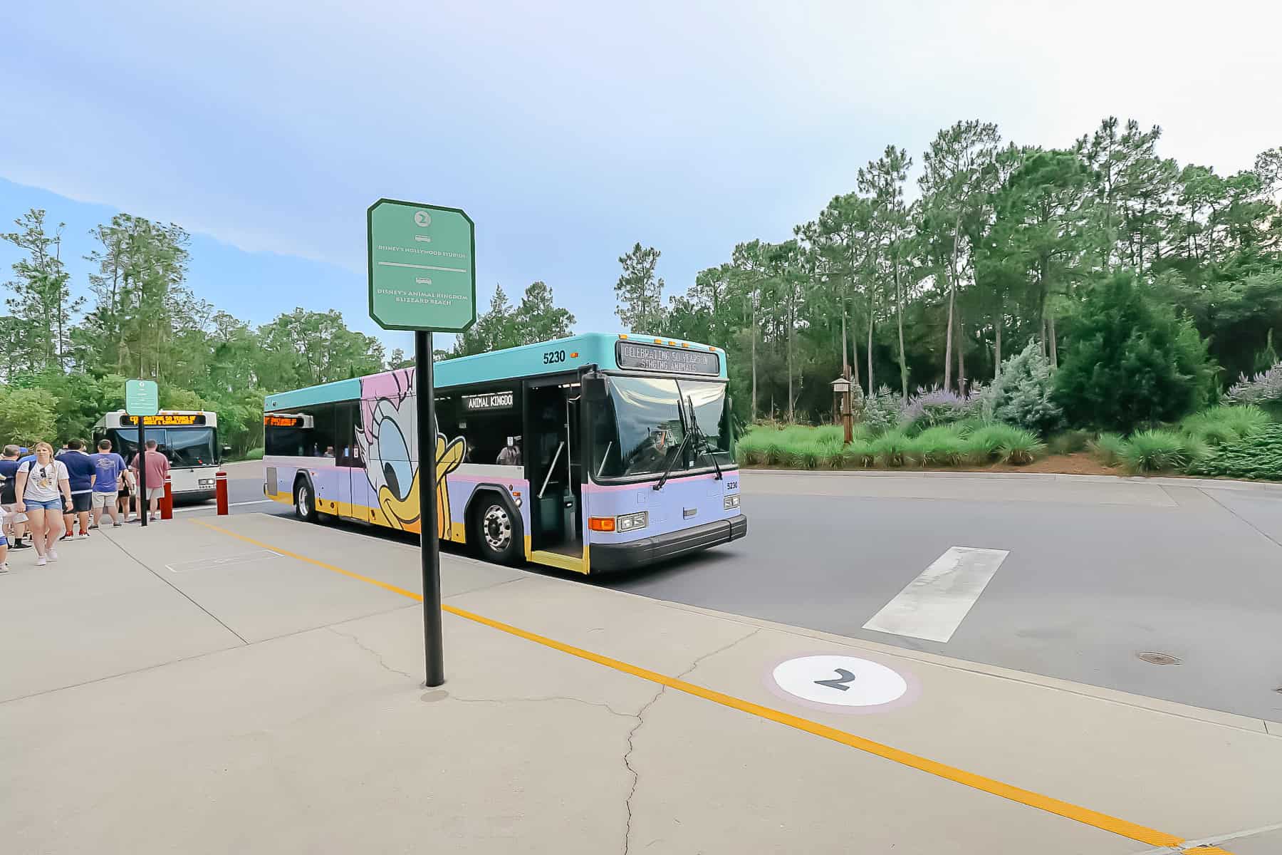 the waiting zone for a bus at Disney's Wilderness Lodge 