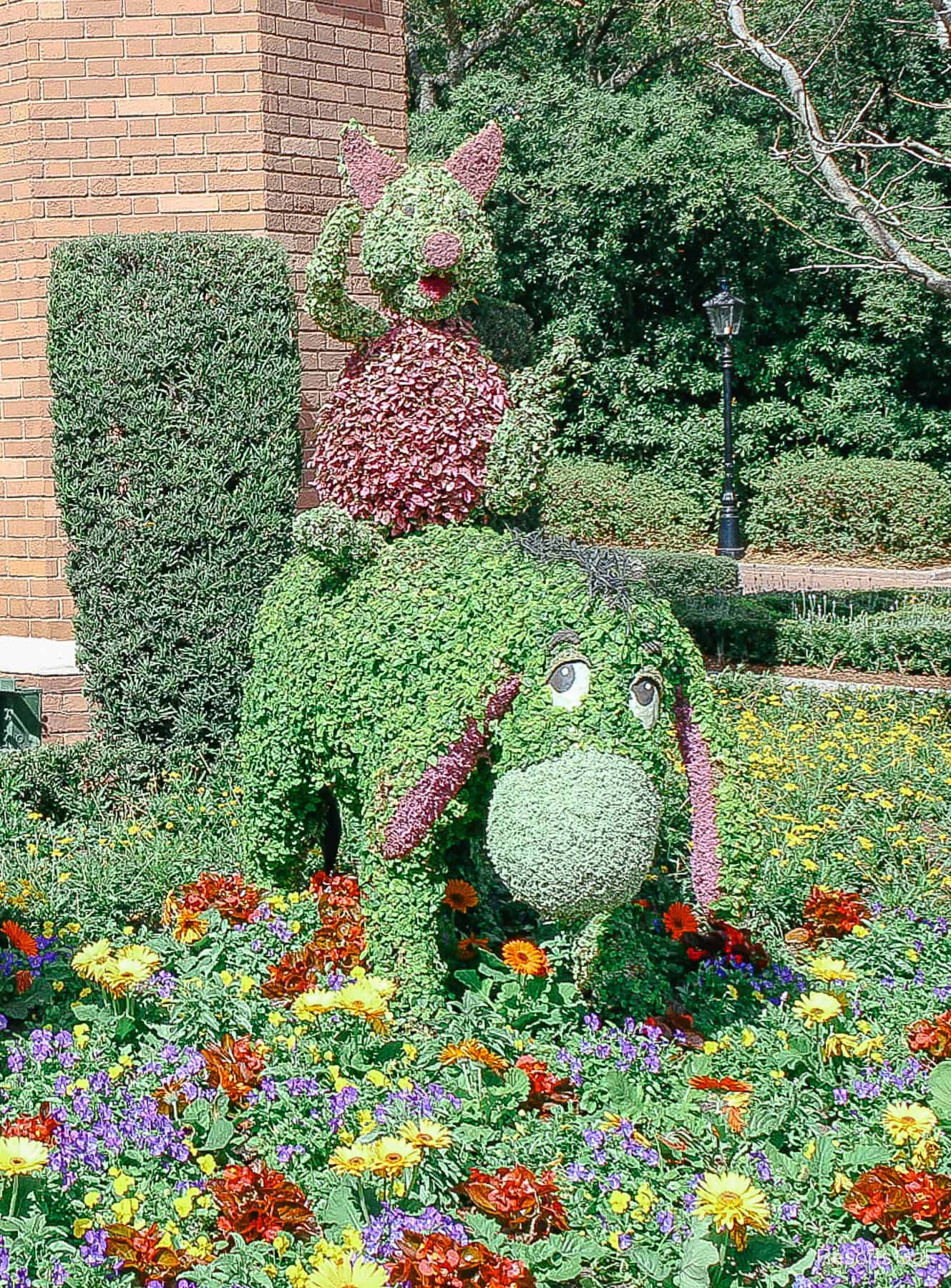 Piglet's body and ears have turned pink, Eeyore is growing a mane and has more detailed eyes.